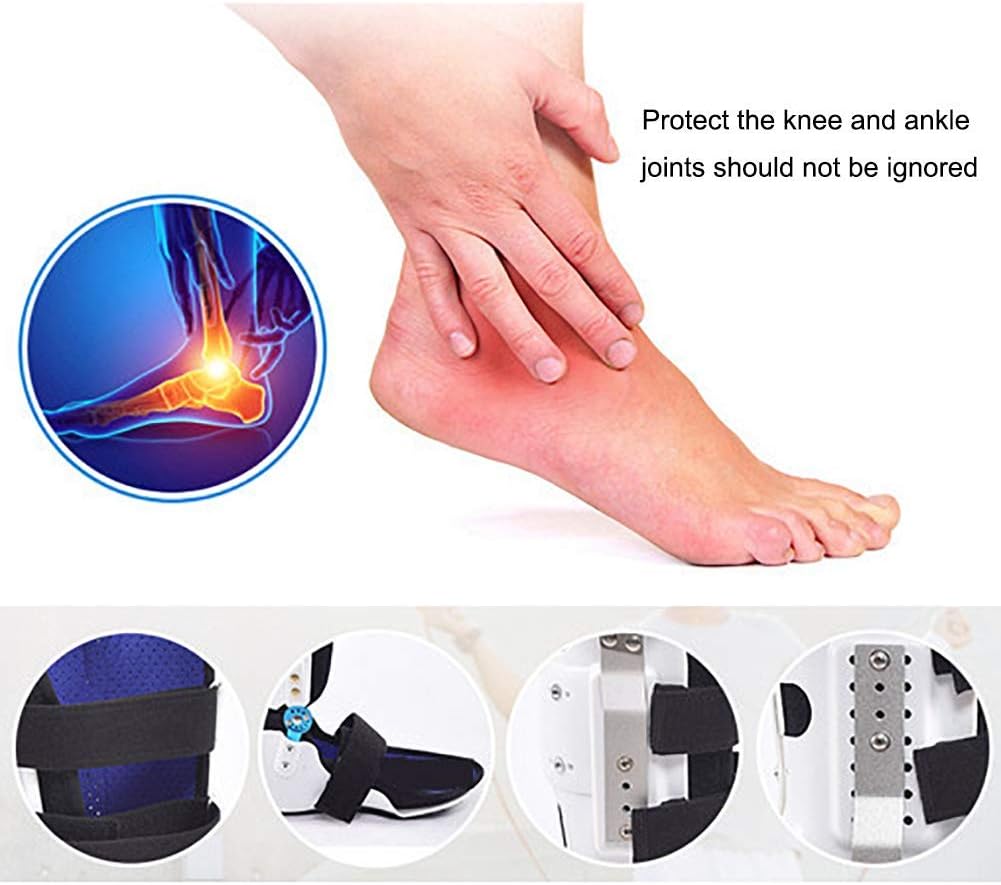 Drop Foot Brace Orthosis Knee Ankle Foot Orthosis Brace with Walking Boots Brace Fixed Leg Fracture Lower Limb Paralysis Prevention of Foot Drop and Ankle Sprain (Right
