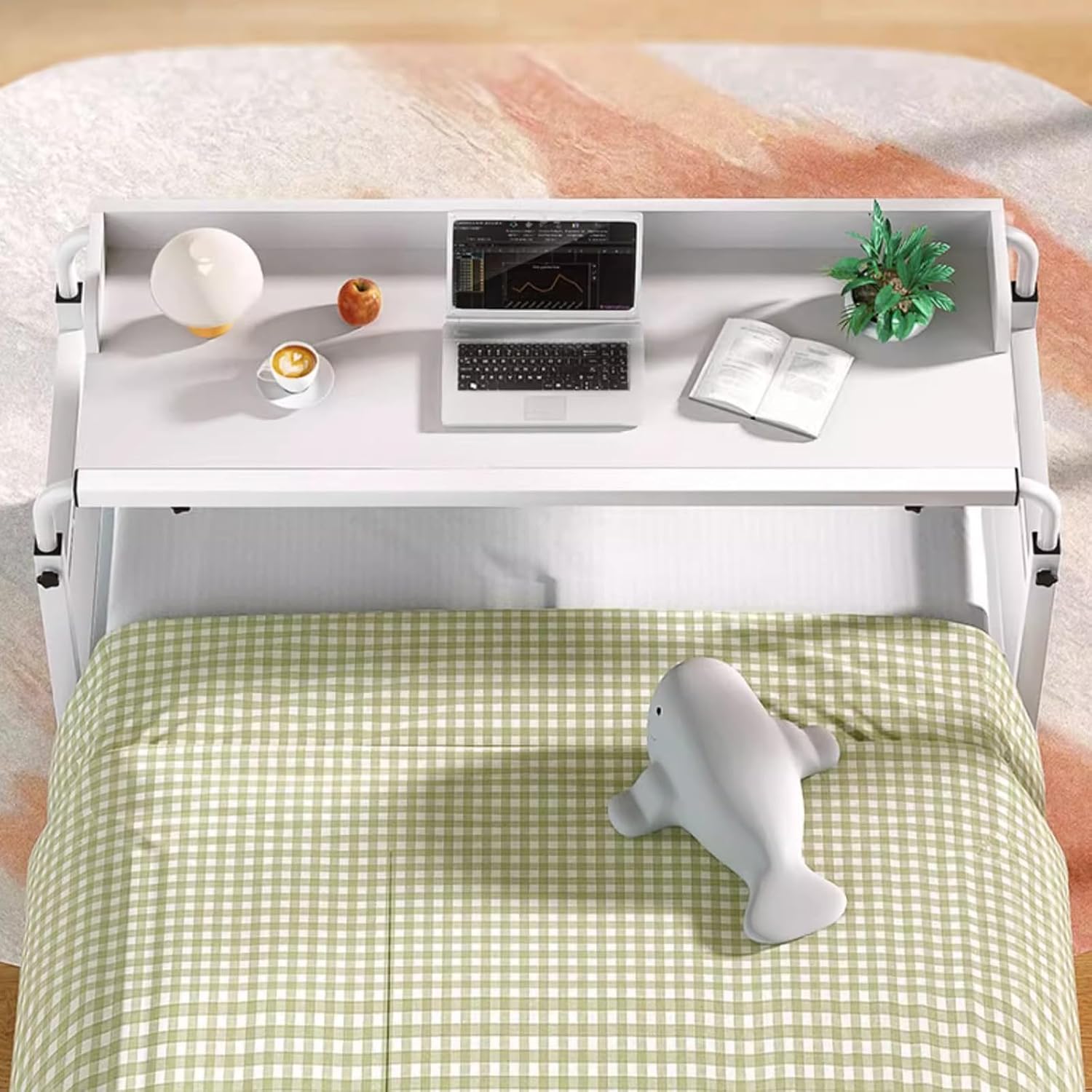 Adjustable Overbed Table with Wheels, Extendable Rolling Overbed Table, Hospital Bed Table, for Home, Hospital(Black,120cm/47.2in)