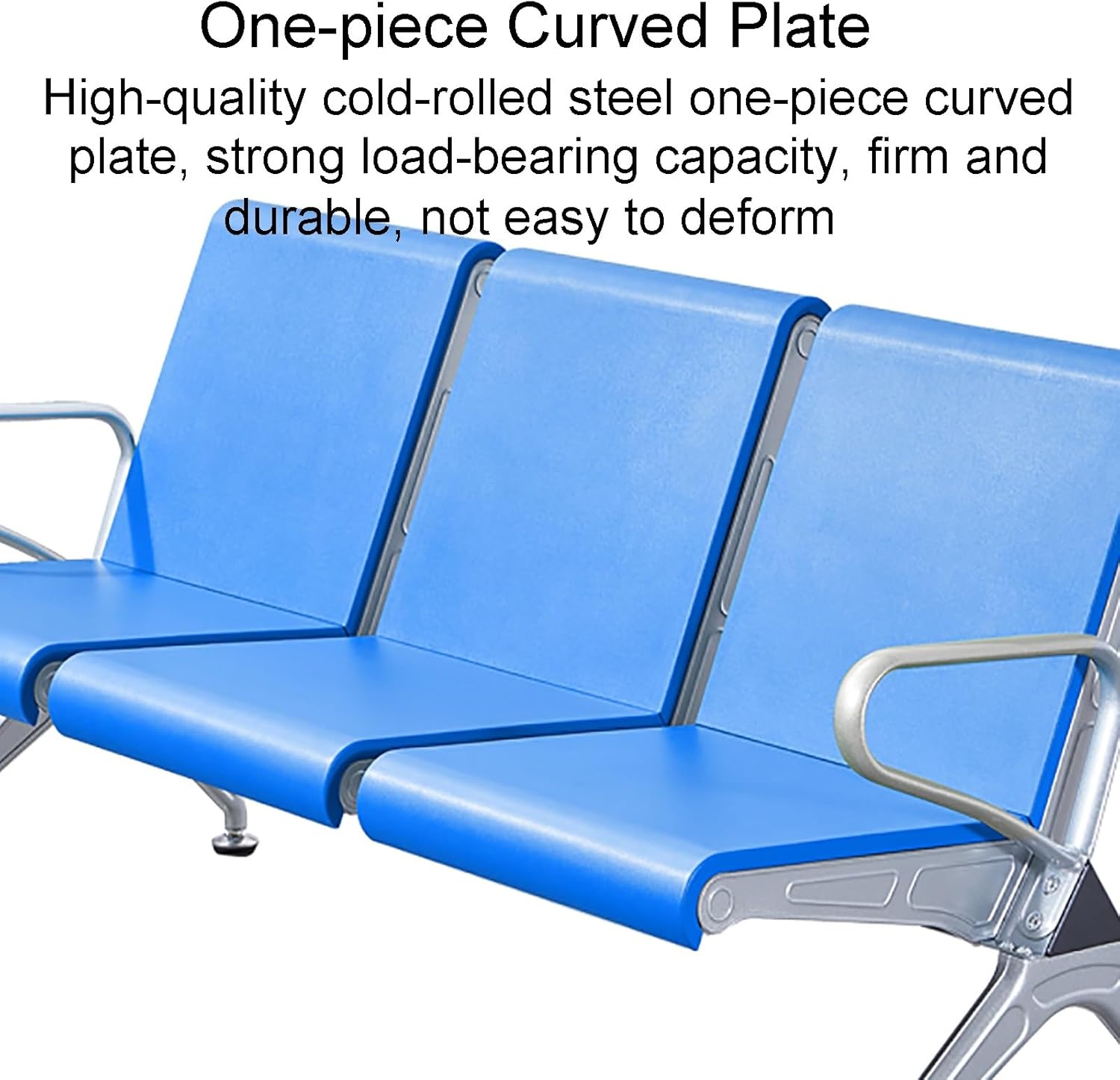 4-Seat Waiting Room Bench, Office Guest Reception Chairs, Airport Reception Seat Benches with Armrests and Backrests, for Airport Hospital Bank Salon,Black-One Size