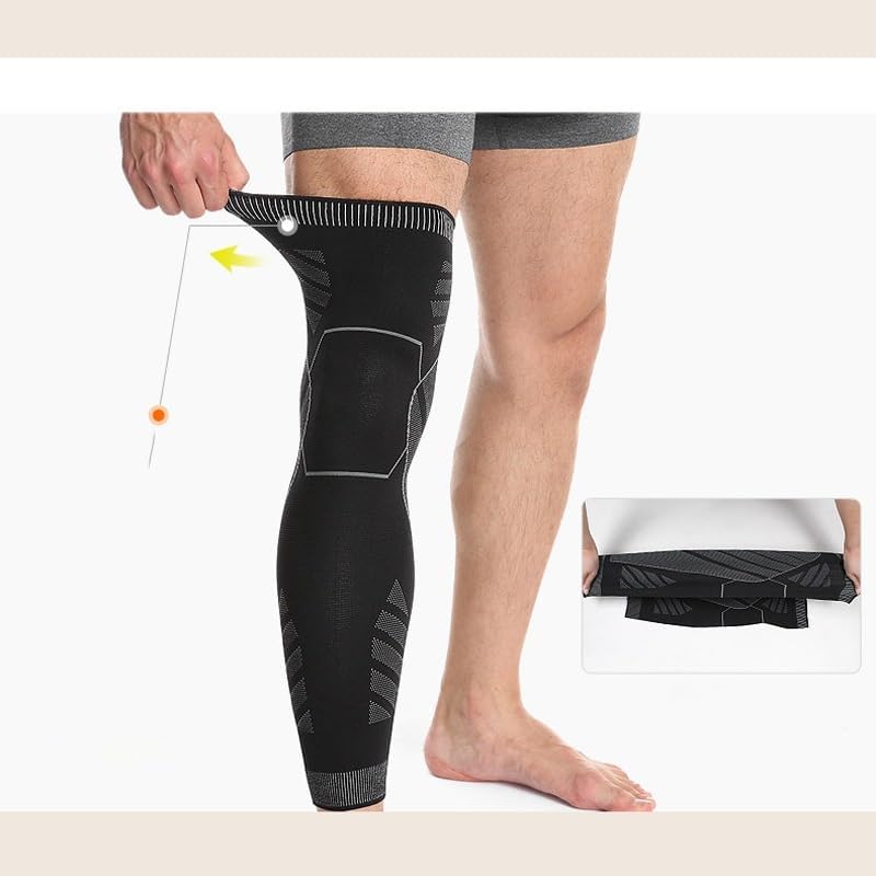 Knitted Pressure Knee Pads For Outdoor Cycling Basketball Long Legs Protection(X-Large)