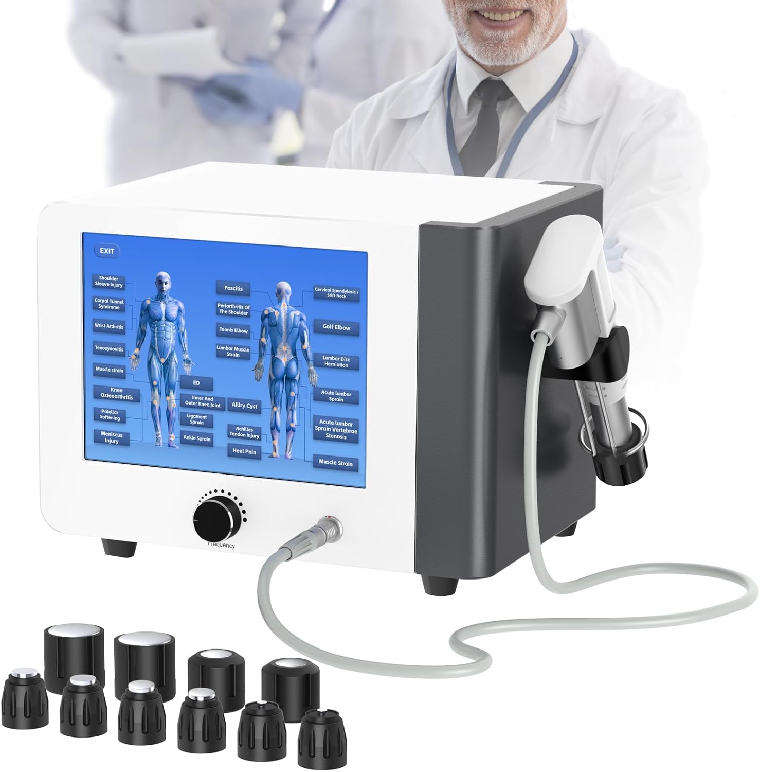 Shockwave Therapy Machine for Joint & Muscle Pain Relief, Non-Invasive Extracorporeal ESWT Shock Wave Therapy Device, Safe Use, Ideal for Home & Clinical Use