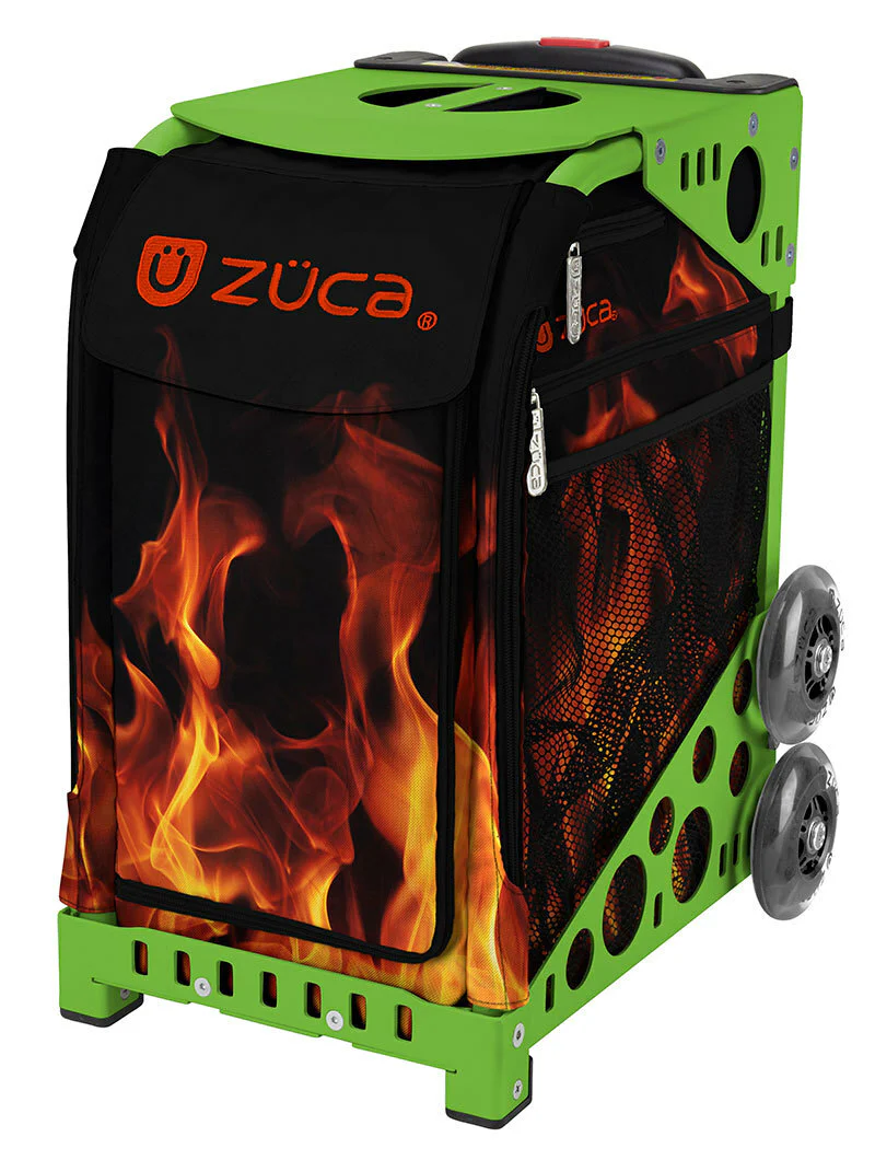Zuca Blaze Sport Bag and Green Frame with Flashing Wheels