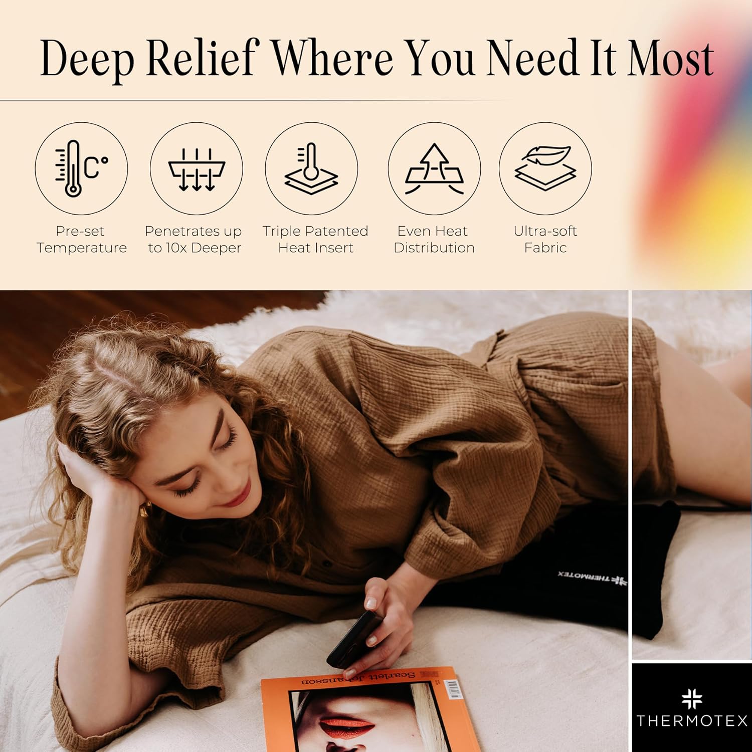 Thermotex–Far Infrared Premium Heating Pad – Platinum – Pain Relief – Warms and Relaxes Muscles, FSA-HSA Eligible – Large Size for Back, Shoulder, Arms and Legs – 17 in. x 13 in.