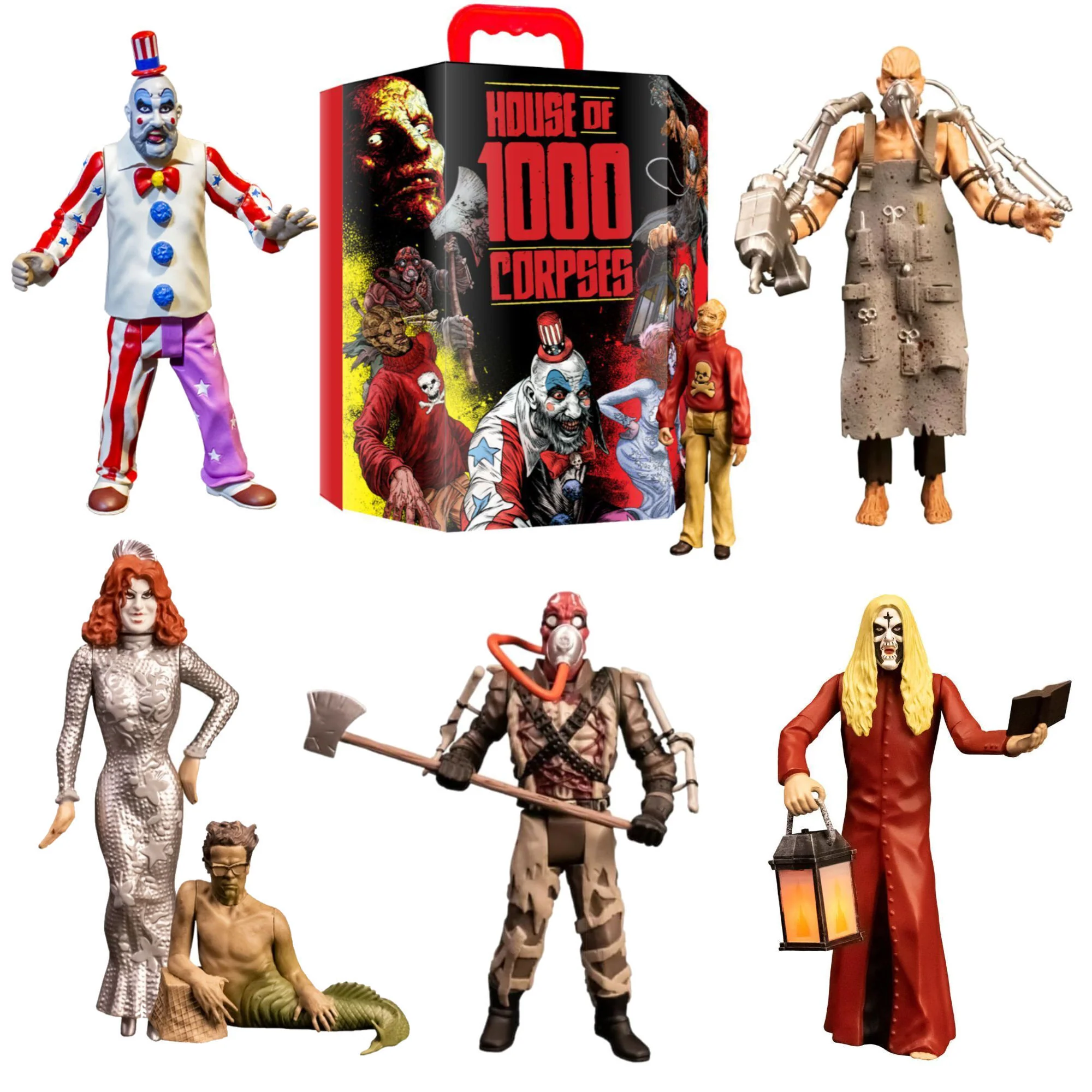 Trick Or Treat Studios-House of 1000 Corpses Action Figures x5 and Case Bundle