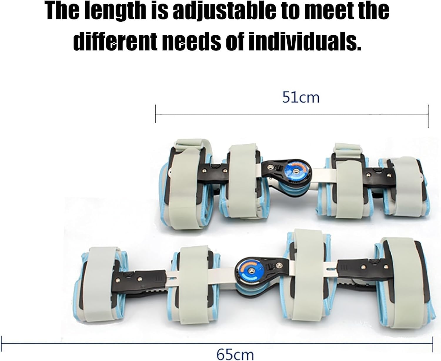 Hinged Knee Brace Knees Fixation Stabilization Brace Open Design Curvature Adjustable 0°-120° Comfortable And Breathable With The Length Can Be Adjusted (51-65cm) For Knee Pads