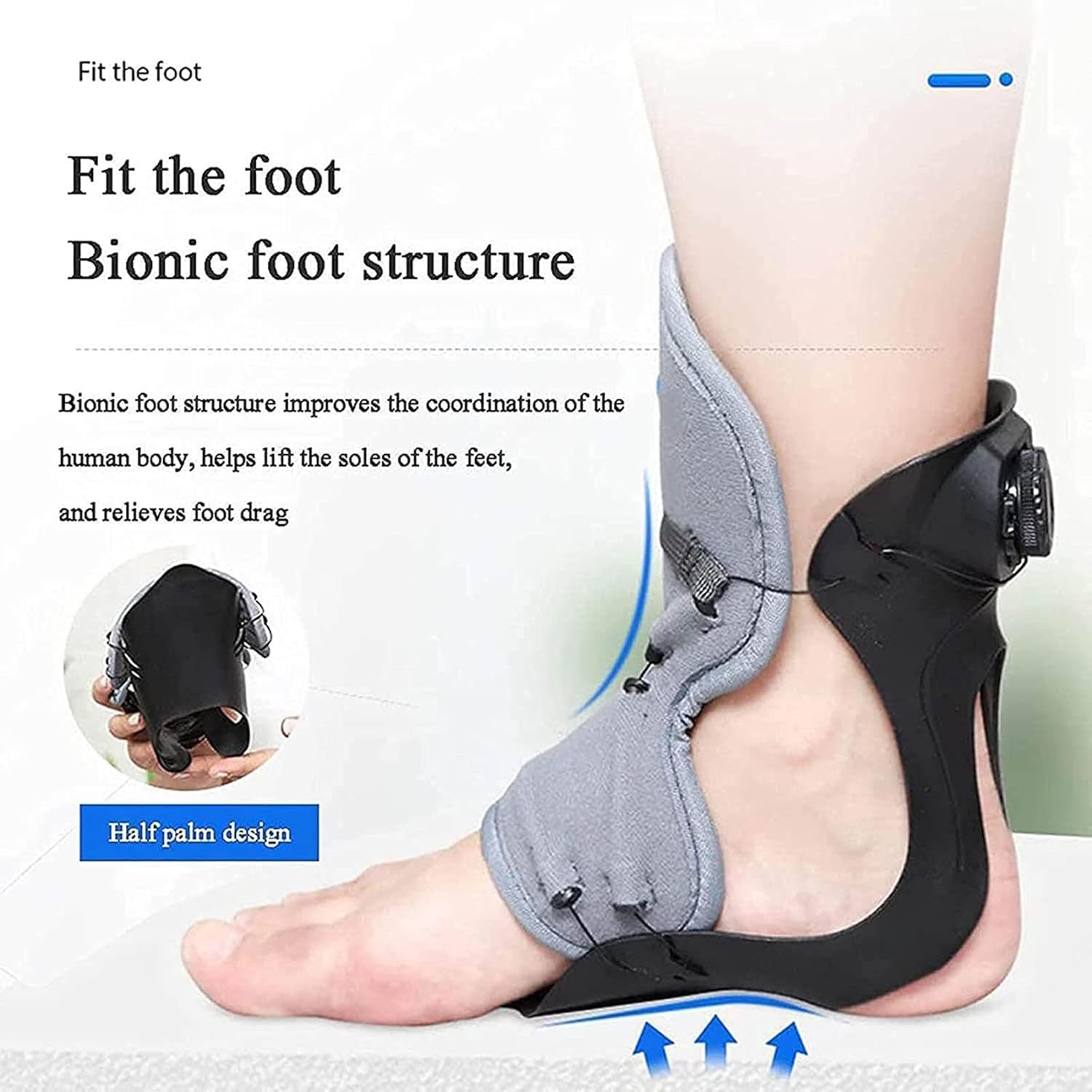 Plantar Fasciitis Night Splint Brace Adjustable Foot Brace Wrap Upgraded Foot Drop Orthotic Brace Ankle Braces for Achilles Tendonitis, Heel Pain, Plantar Fascia, Drop Foot,Right-35-40