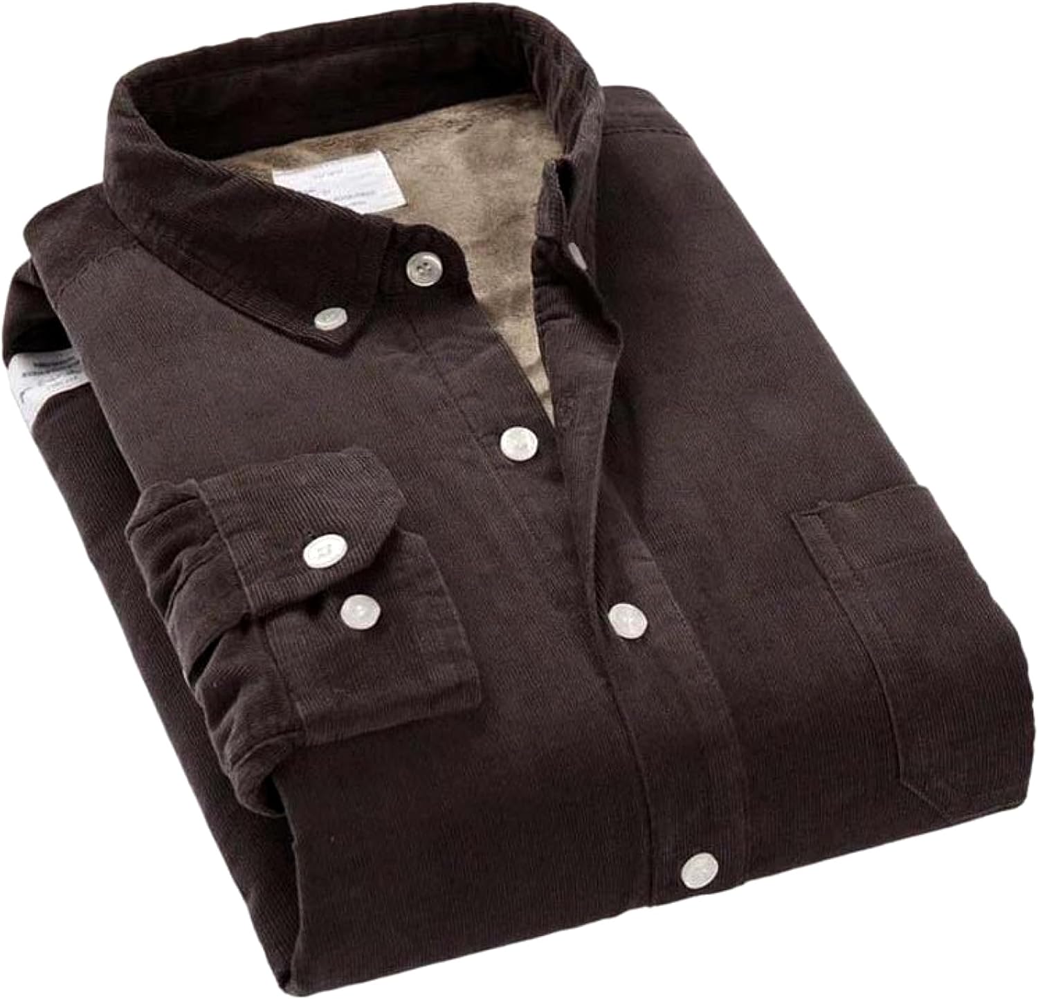 Hndudnff Men's Workwear Shirt Jacket Thermal Lined Corduroy Heavyweight Button Front Insulated Overshirt