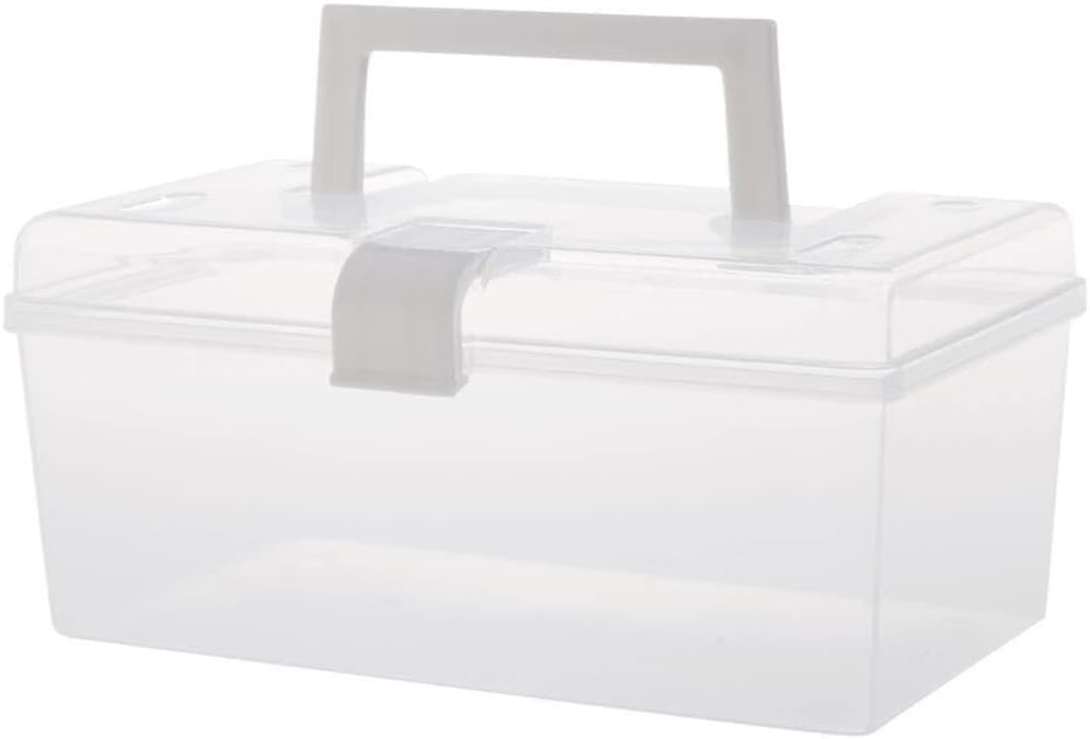 Double-Layer First Aid Kit Medical Storage Box with Sealed Cover, Stackable Polycarbonate Organizer for Home, Office, Travel & Emergency Use