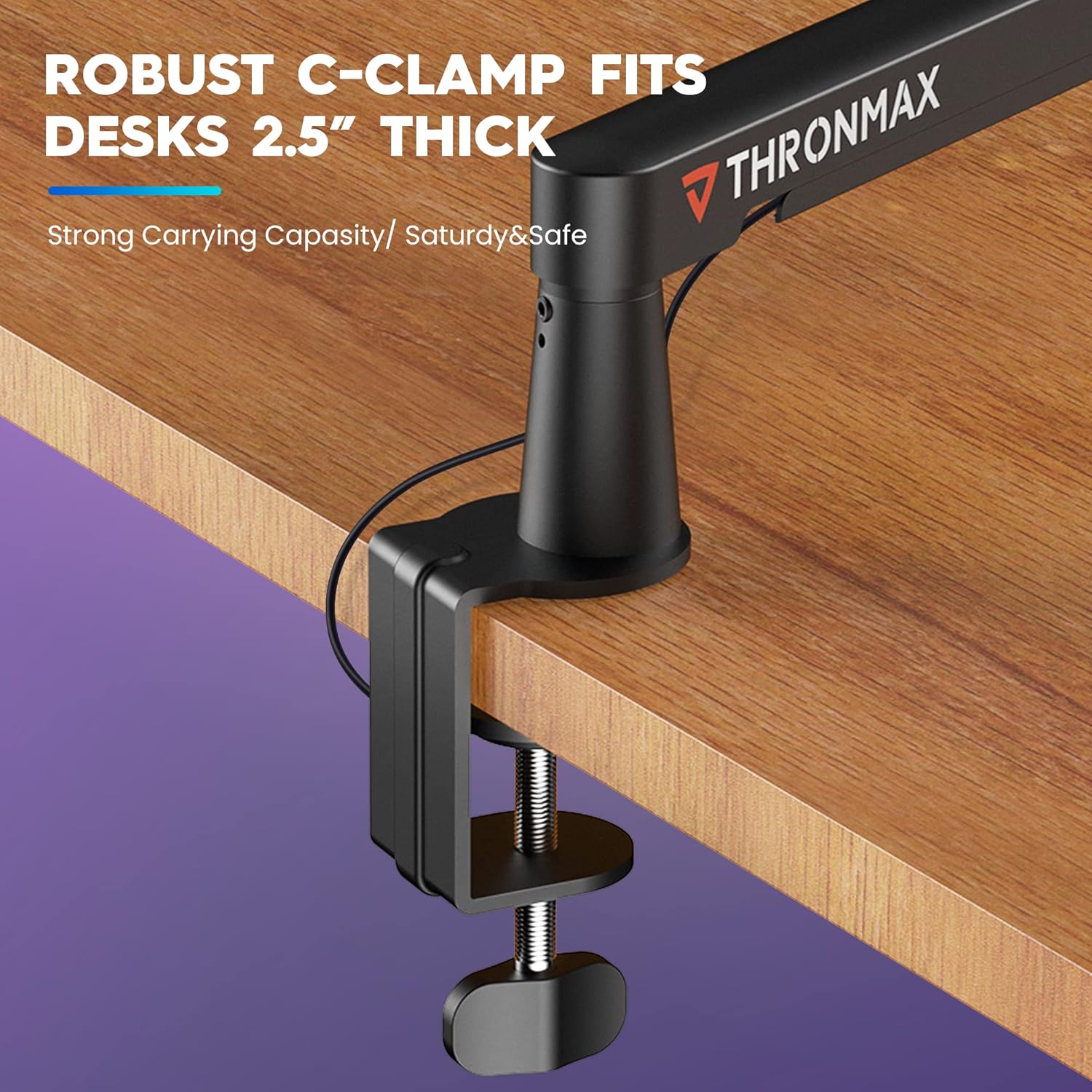 THRONMAX Twist S6 Microphone Boom Arm, Low Profile Mic Stand with Cable Management,Desk Clamp, Versatile Mounting, All-Metal and Fully Adjustable Mic Arm for Streaming, Gaming, Home Office,Universal