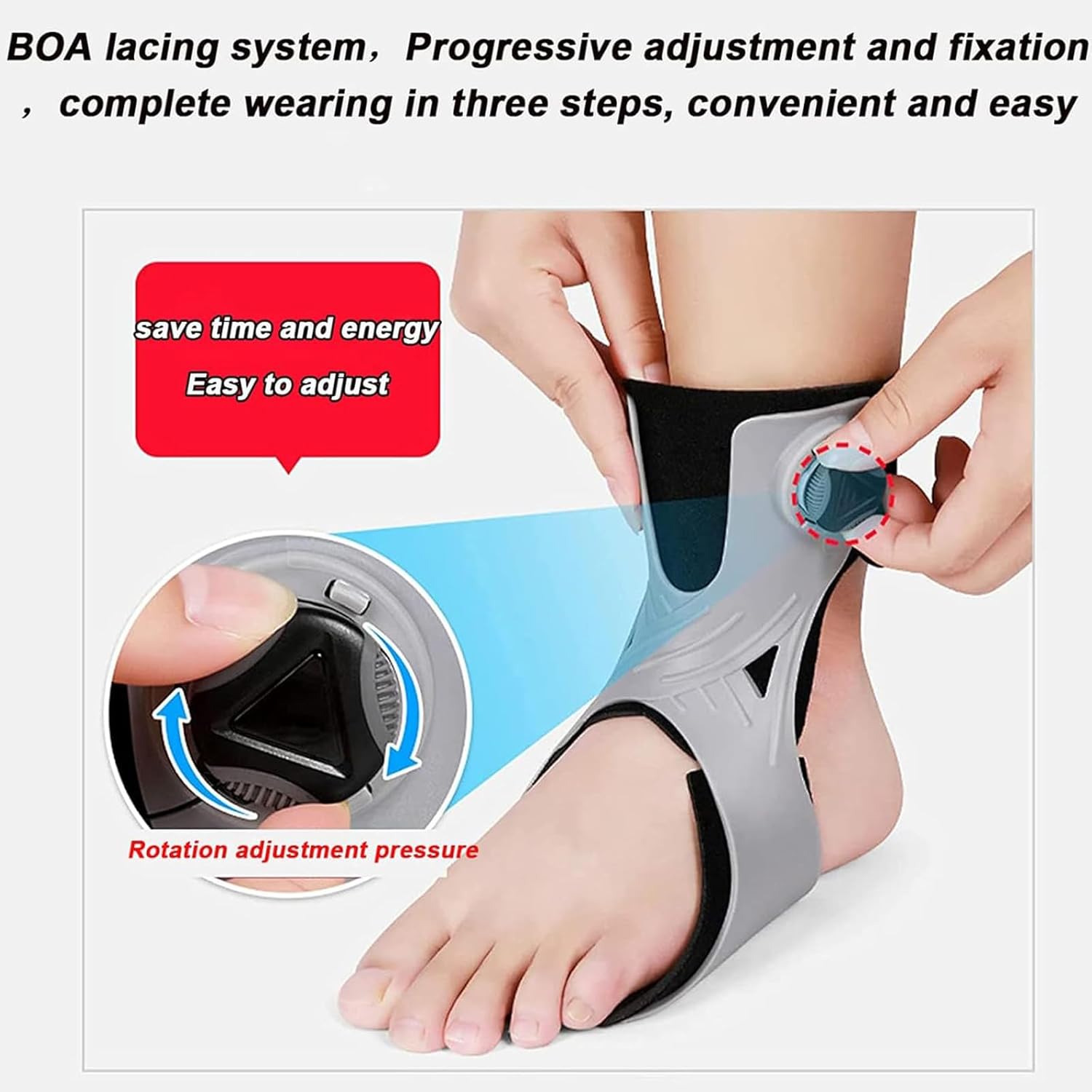 Foot Drop Orthosis, Adjustable AFO Ankle Orthosis Splint Support, Drop Foot Brace Orthosis, for Foot Drop Plantar Fasciitis Achilles Tendonitisinjury Recover,Right,L (Right-L