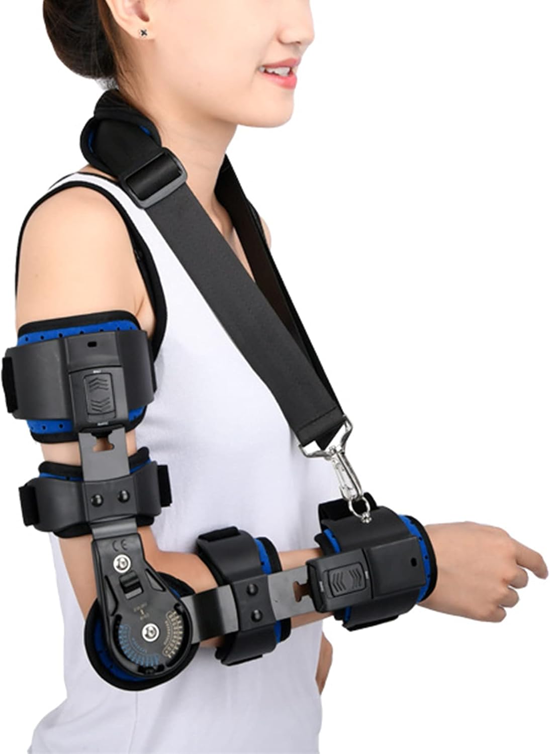 ROM Hinged Elbow Brace with Shoulder Sling Stabilizer for Post-op Surgery Recovery Ligament and Tendon Stabilizer Splint Arm Injury Repairs and Dislocation by Brace Align,Right