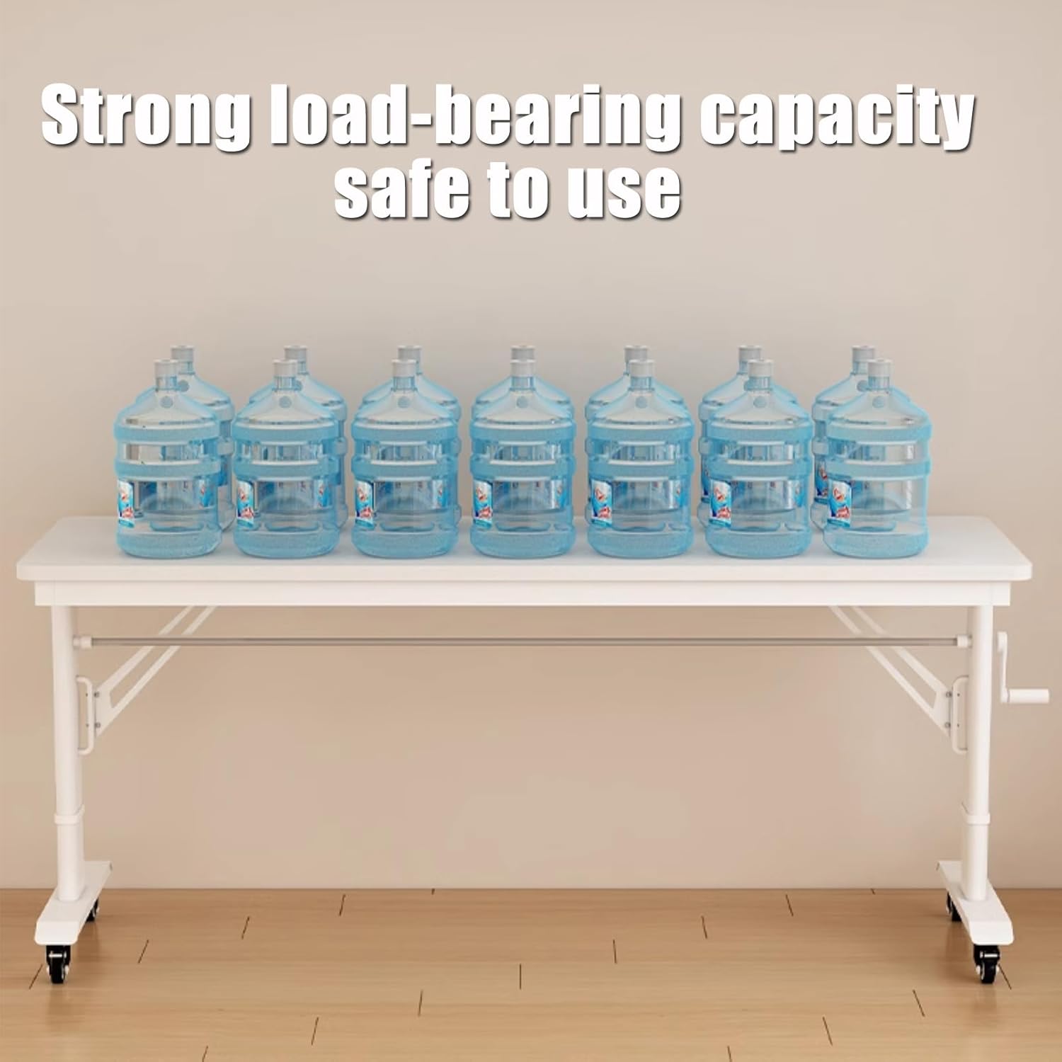 Medical Overbed Table with Wheels and Adjustable Height - Standing Workstation Laptop Desk,Mobile Laptop Cart Computer Desk for Hospital and Home Use,Light Brown-39.4