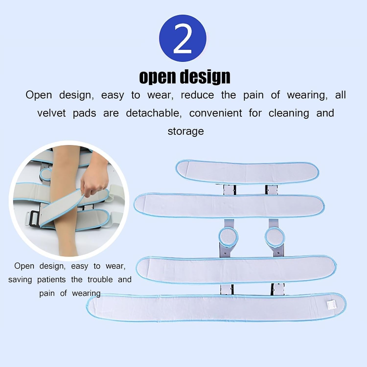 Hinged Knee Brace Knees Fixation Stabilization Brace Open Design Curvature Adjustable 0°-120° Comfortable And Breathable With The Length Can Be Adjusted (51-65cm) For Knee Pads