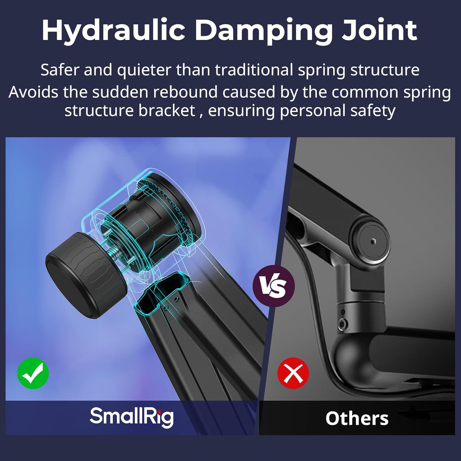 SmallRig Mic Boom Arm, Innovative Hydraulic Damping Microphone Stand with Desk Mount Clamp, Screw Adapter, Cable Management for Podcasting, Streaming, Gaming, Home Office - 4303