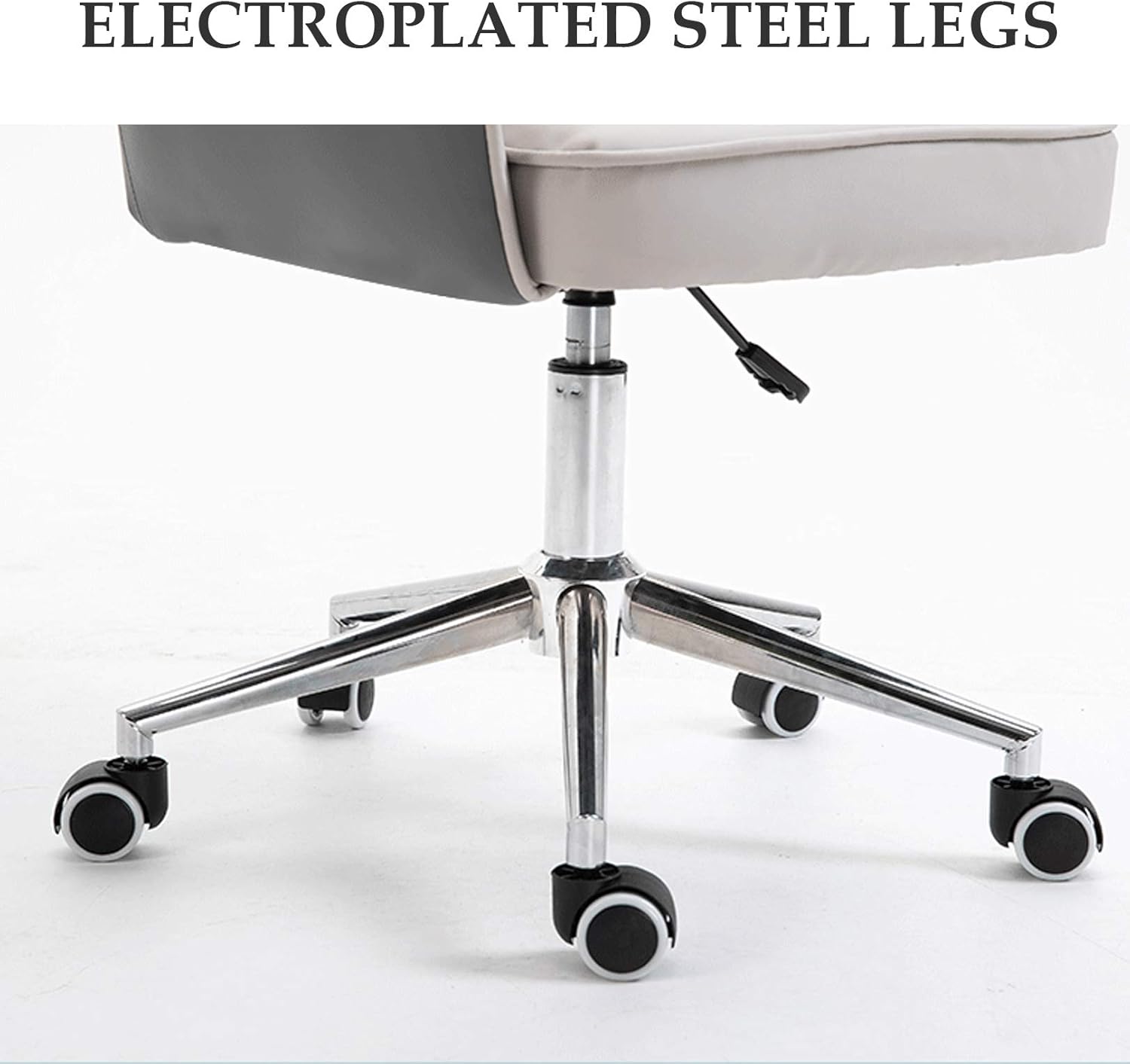 Swivel Desk Chair Swivel Desk Chair Office Mid Back Swivel Ergonomic Desk Chair Lumbar Support PU Leather Computer Task Chair with Armrest for Home Office Chair (Blue