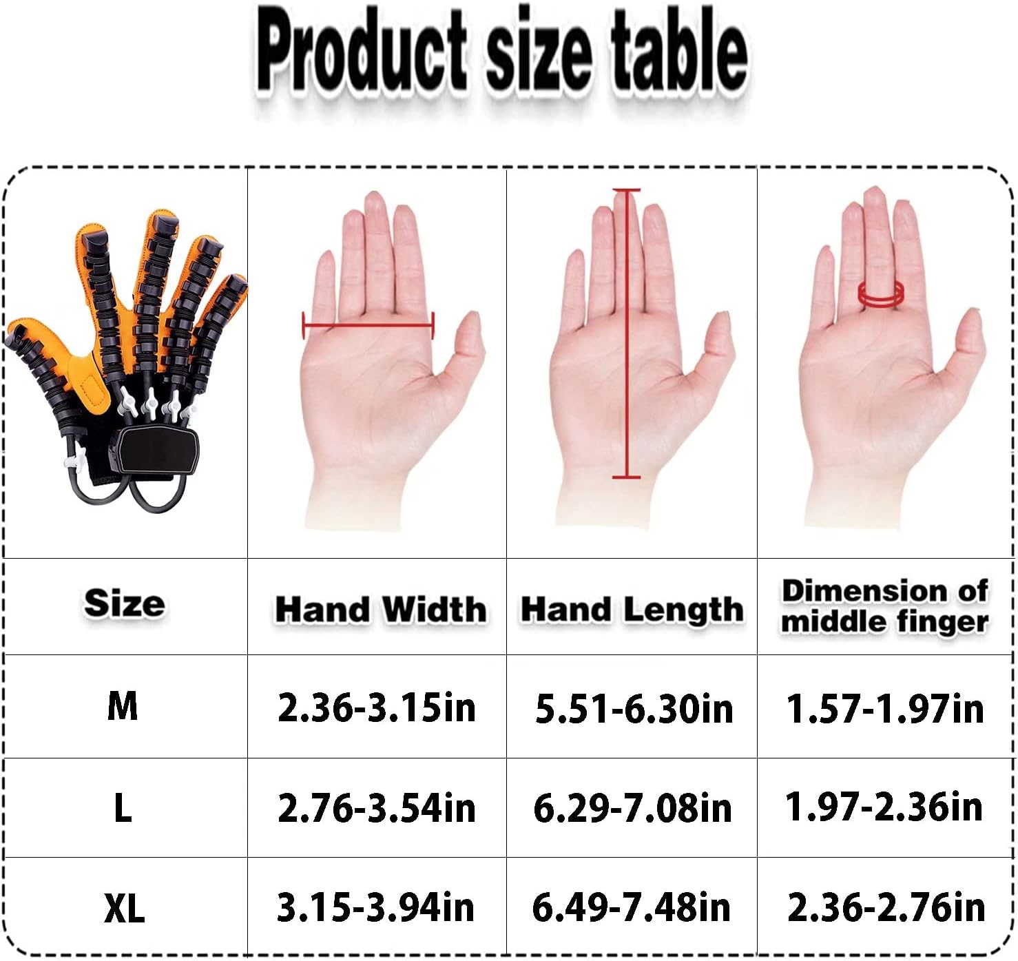 Rehabilitation Robot Gloves - Active Hands Gripping Aid Finger Training Rehab Orthotics to Solve Finger Stiffness, Minimize Spasticity for Patients