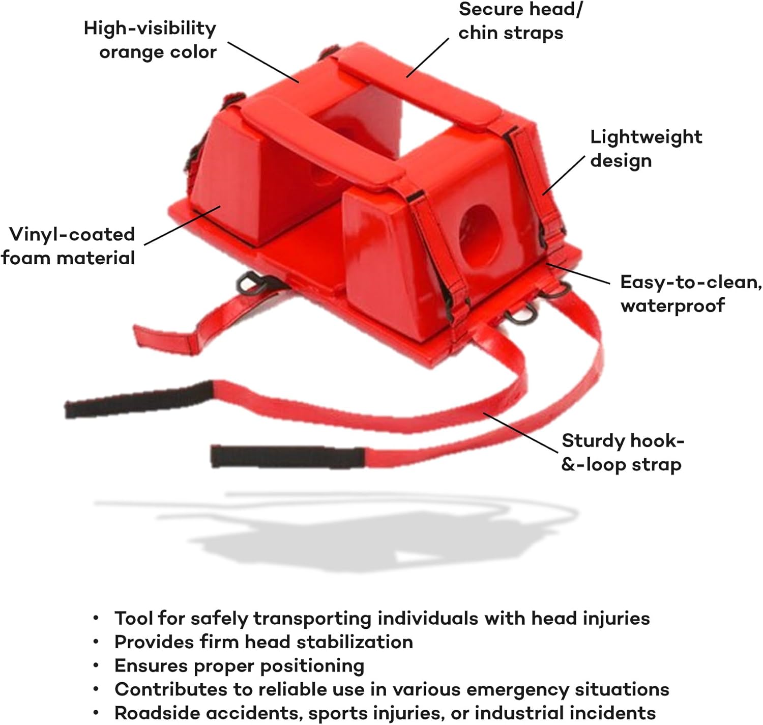 Dealmed Deluxe Emergency Head Immobilizer with Straps Universal Orange