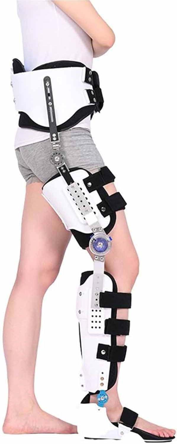 Knee Ankle Foot Fixation Orthosis,Comfortable Hinged ROM Hip Knee Brace Adjustable Ankle Foot Orthosis Brace Leg Fracture Foot and Orthotics of Lower Limbs