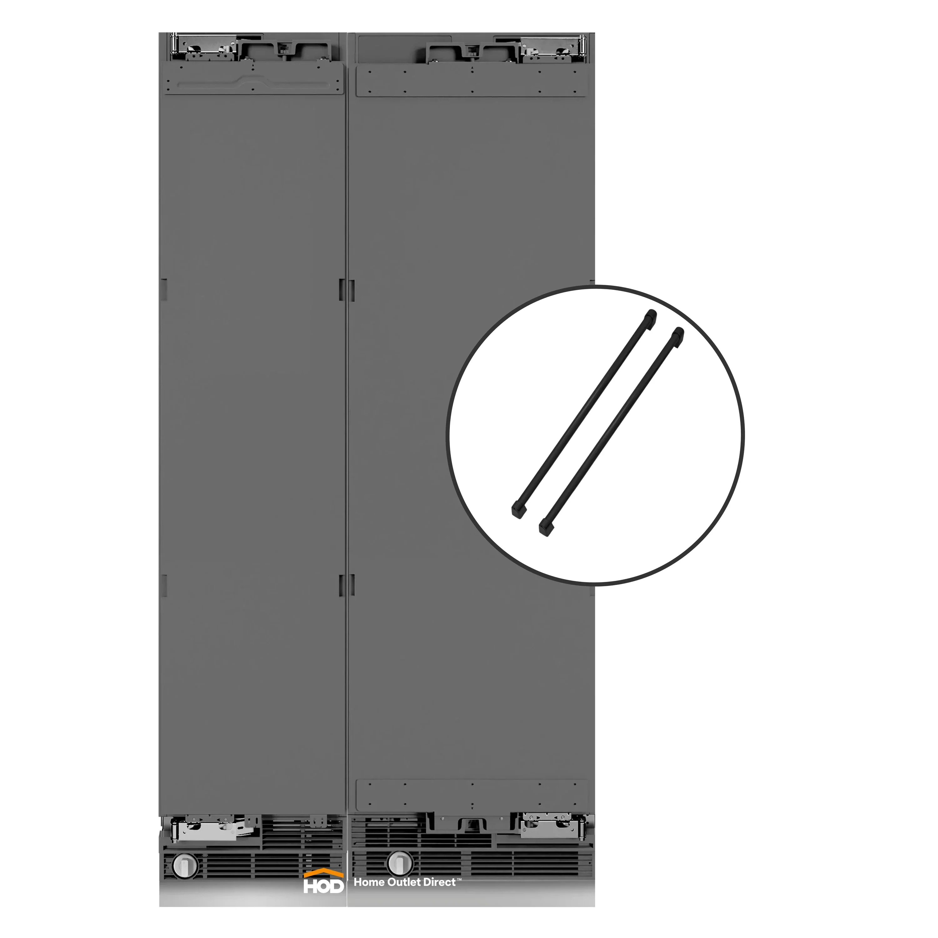ZLINE 42-Inch Column 12.5 Cu. Ft. Refrigerator and 8.6 Cu. Ft. Freezer in Panel Ready with Matte Black Accent