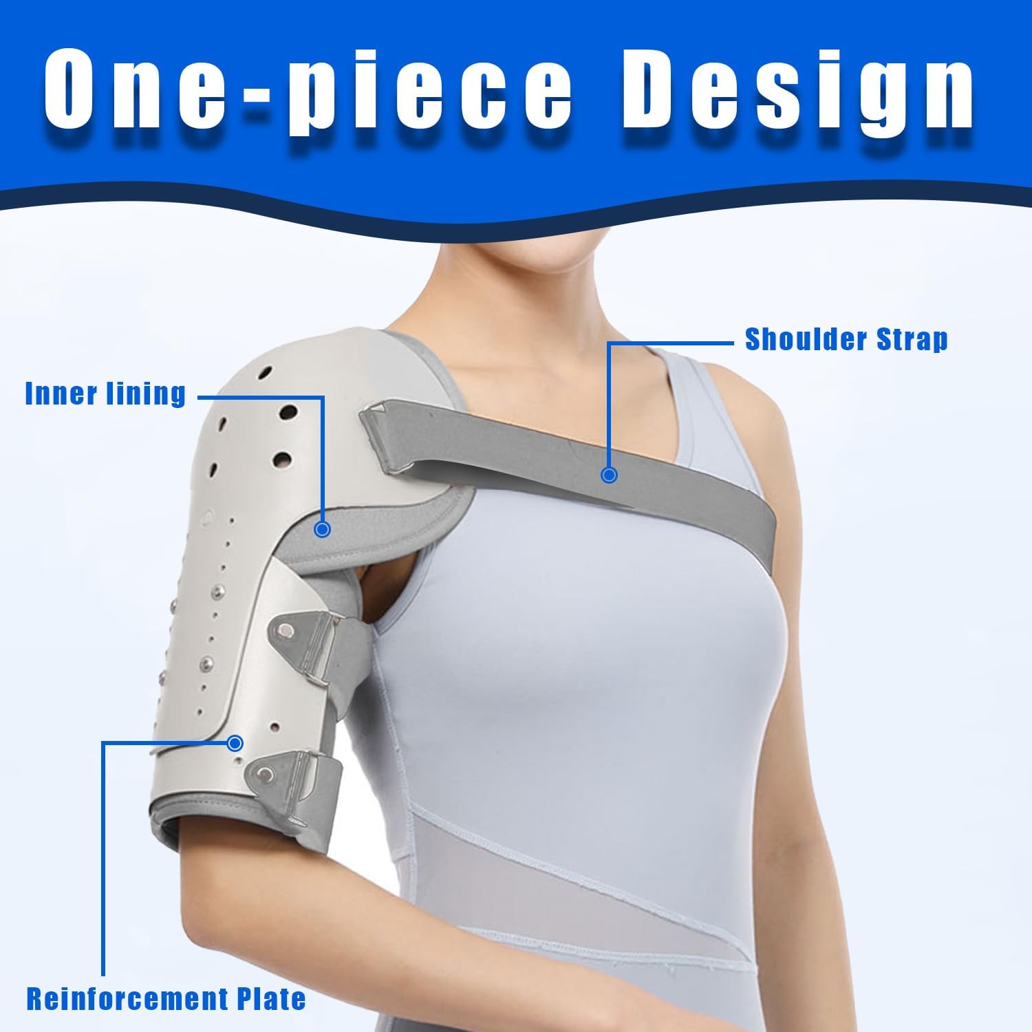 TARSHYRY Medium Humeral Shaft Fracture Splint & Humeral Fracture Brace for Broken Upper Arm Shoulder Bicep Left/Right Arm Long-Bone,Lightweight Breathable Humerus Fracture Splint for Men Women (Left Shoulder)