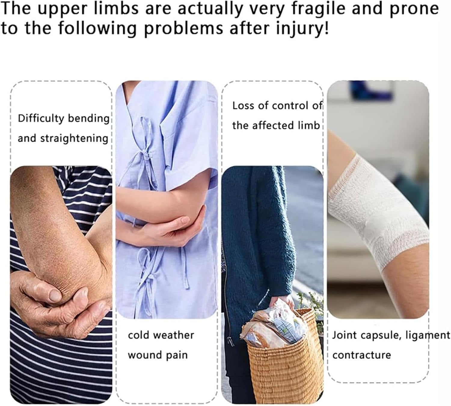 Elbow Rehabilitation Device, -15°-170° Adjustable Angle, Elbow Stretching Trainer for Ligament Strain, Arm Fracture, Flexion and Extension Recovery Exercises