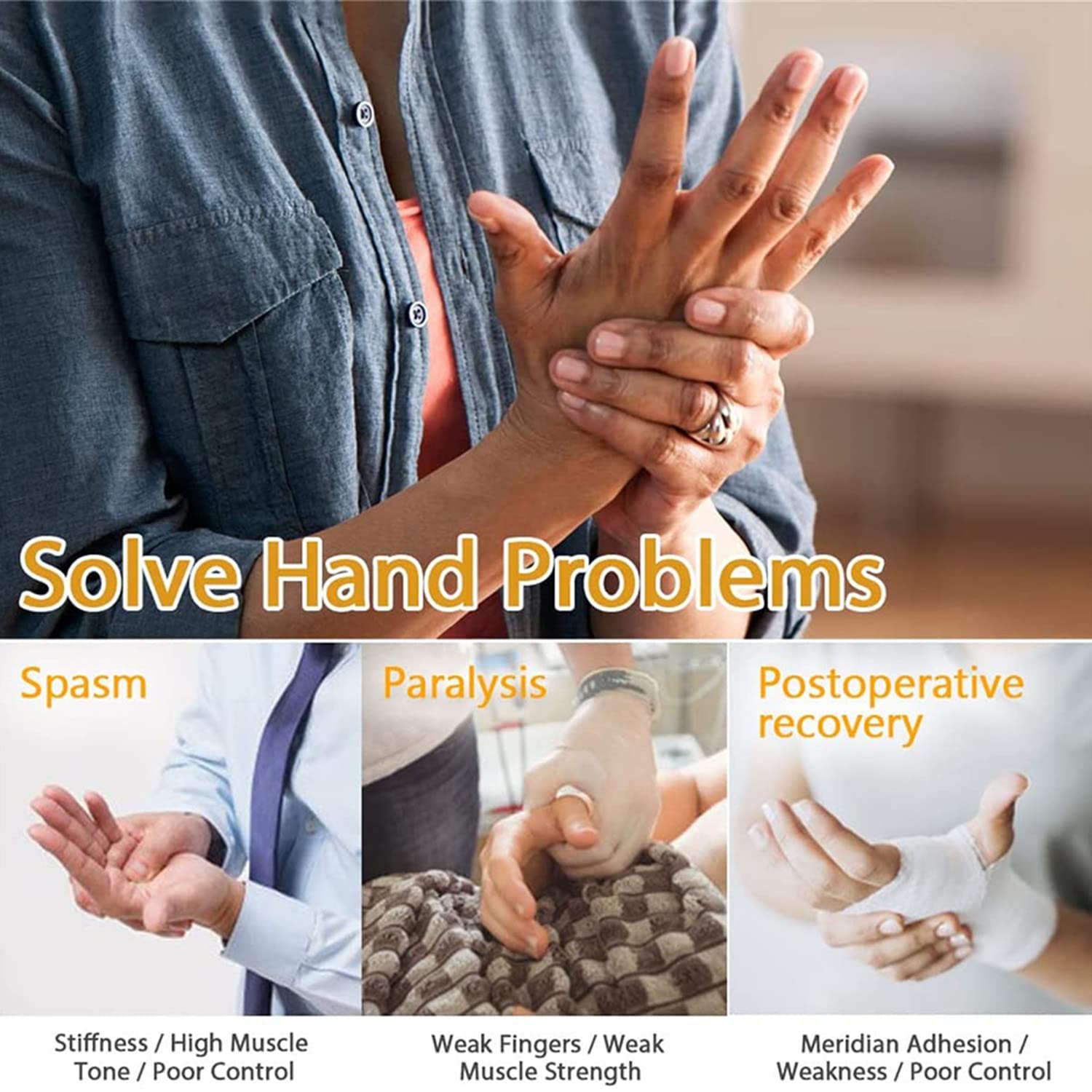 Rehabilitation Robot Gloves, Finger Training & Rehab Orthoses Stroke Hand Splint Assistive Gloves for Hand Dysfunction Patients Exercise Finger Joint,LeftHand-XL (LeftHand M)