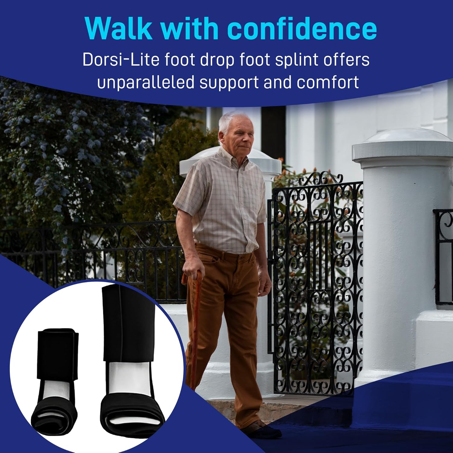 Dorsi-Lite Foot Drop Foot Splint Use With or Without Shoes