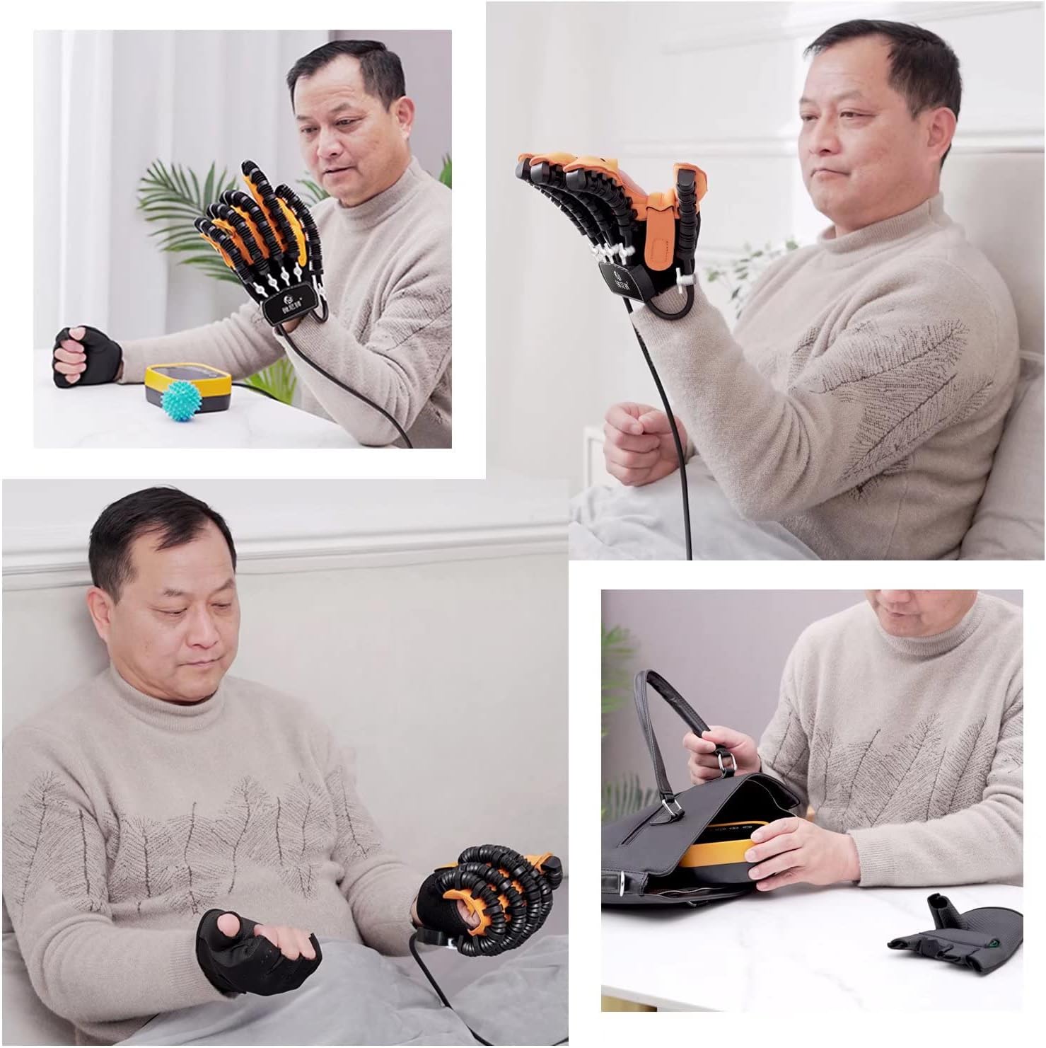 Rehabilitation Robot Gloves - Active Hands Gripping Aid Finger Training Rehab Orthotics to Solve Finger Stiffness, Minimize Spasticity for Patients