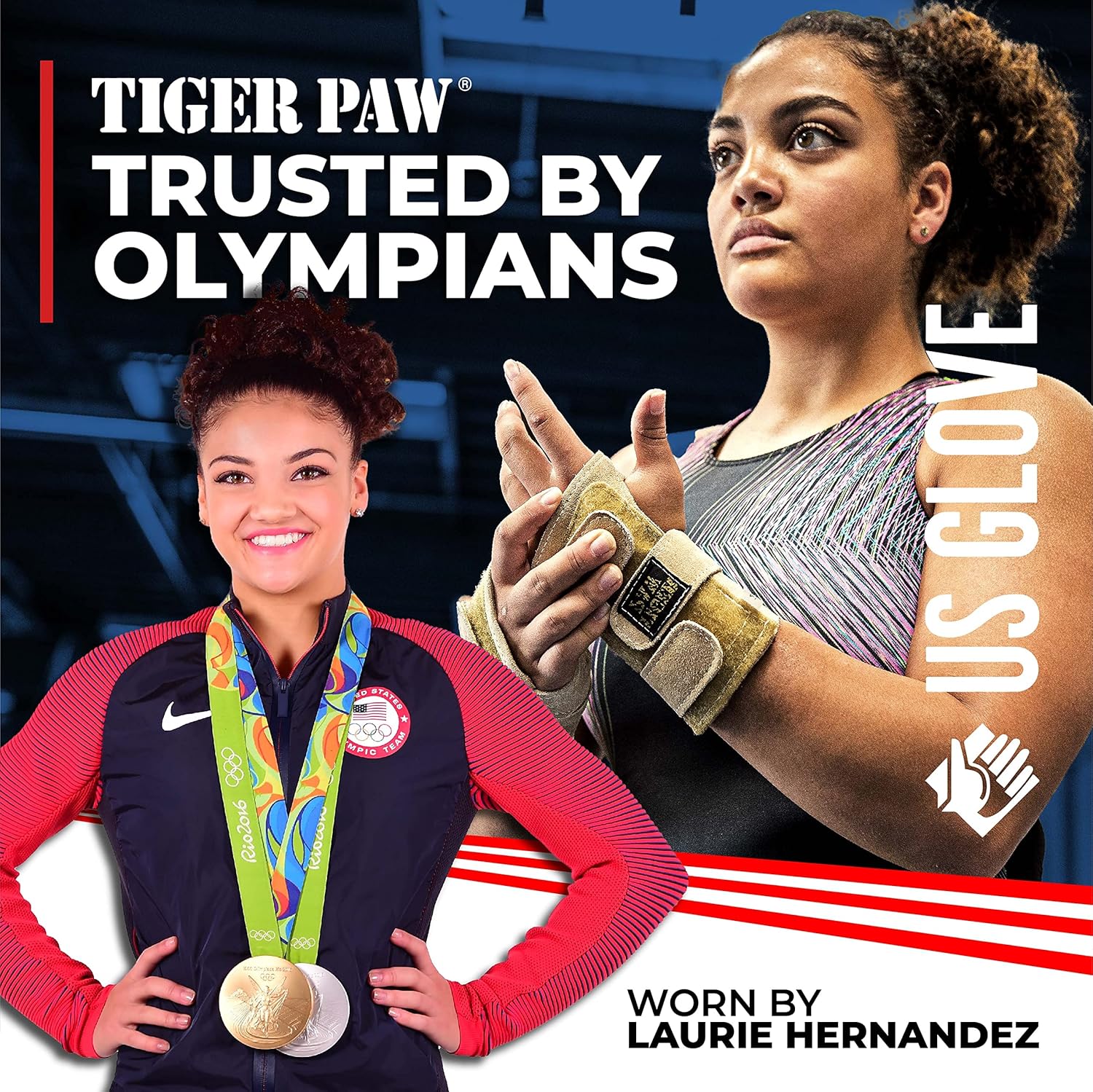 Tiger Paw Authentic Gymnastics Wrist Supports (Sold in Pairs) - Original Competition-Grade Gymnastics Wrist Guards, Wrist Support Braces, Adjustable, Made in USA Hand Wraps