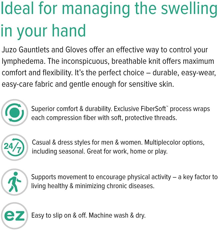 Juzo 15-20 mmHg Soft Seamless Glove, Right Black, M