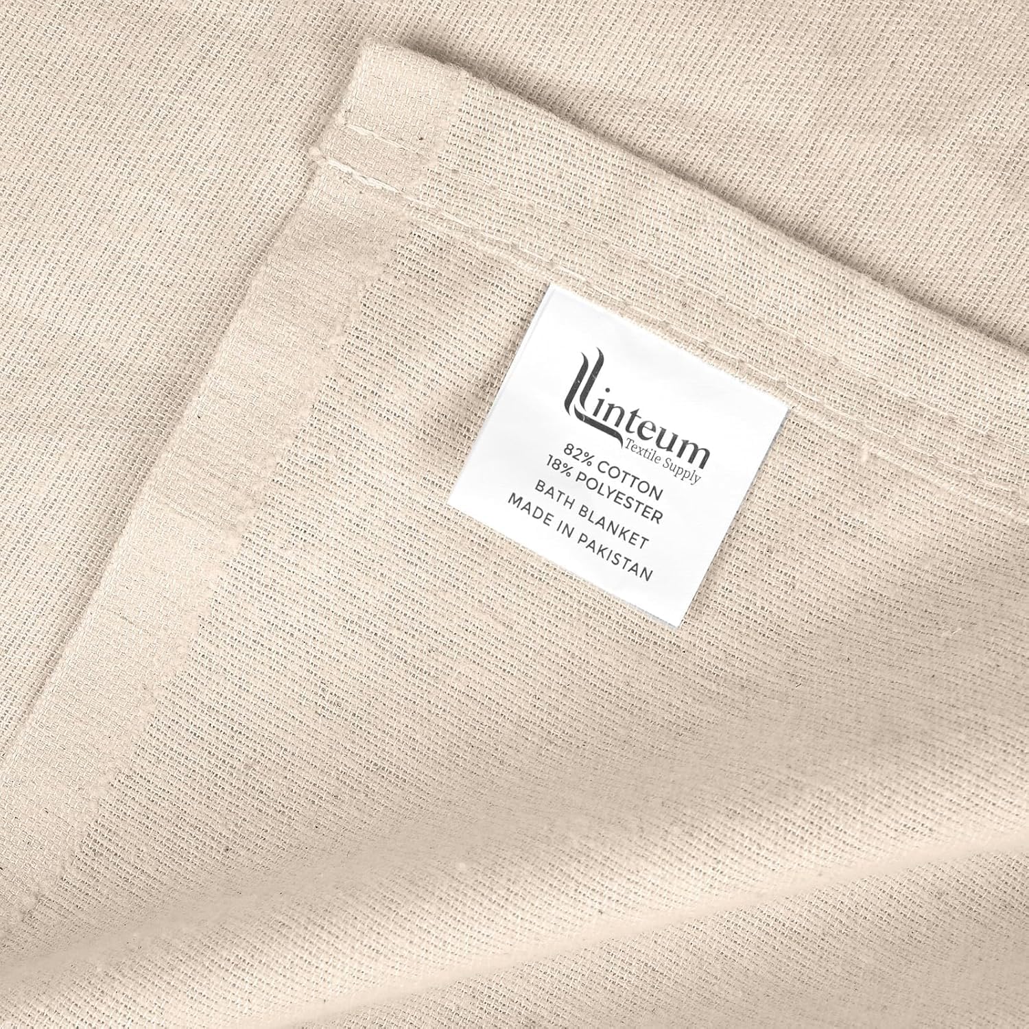 Linteum Textile Cotton Blended Hospital Patient Bath Blanket, Bed Bath Sheet, Twin Blanket Lightweight Thermal Utility Blankets (24-Pack, 70x90 in, 1.4 lb.) Unbleached