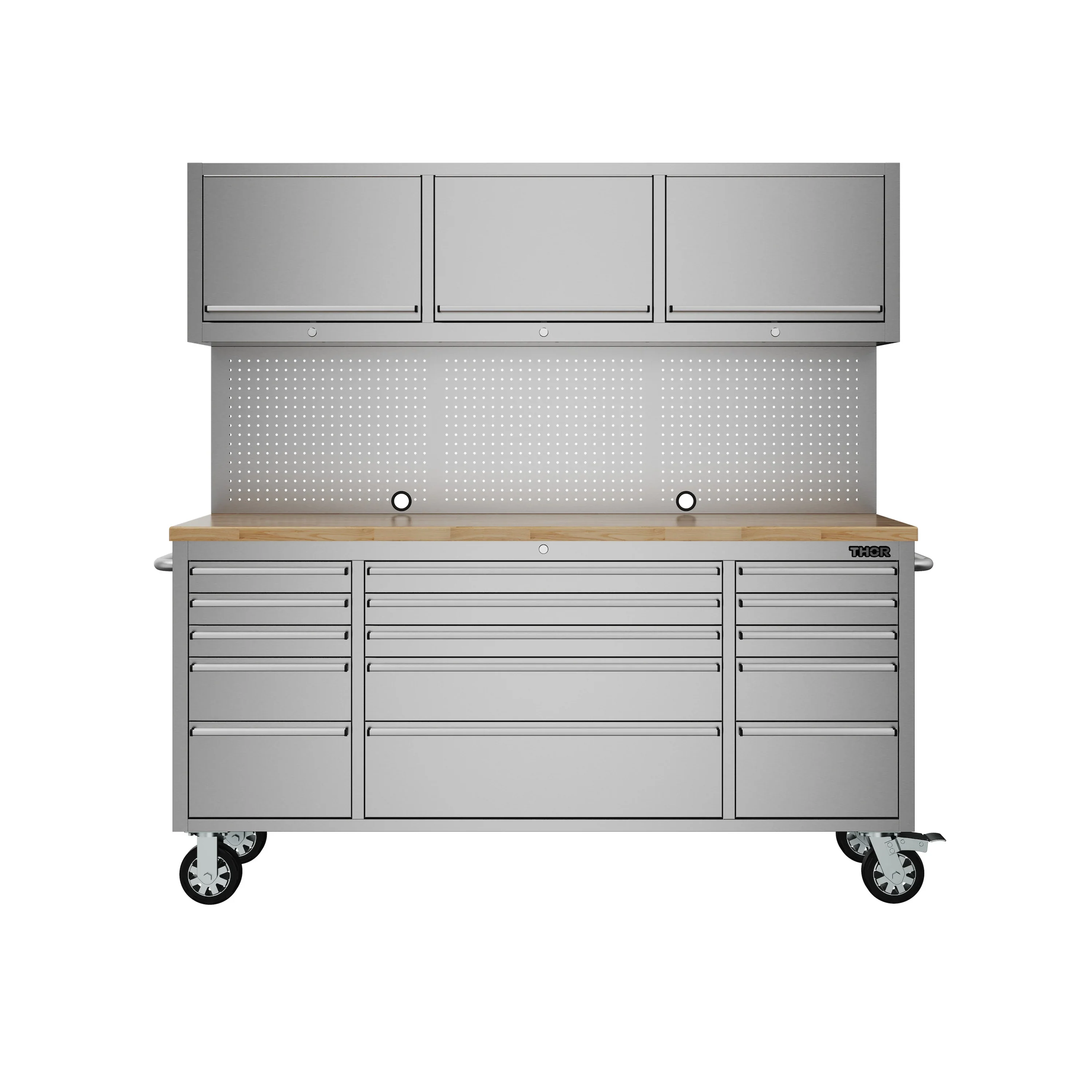 Thor 72-Inch Premium 15-Drawer Mobile Tool Workbench with Upper Storage (TC7215UC)