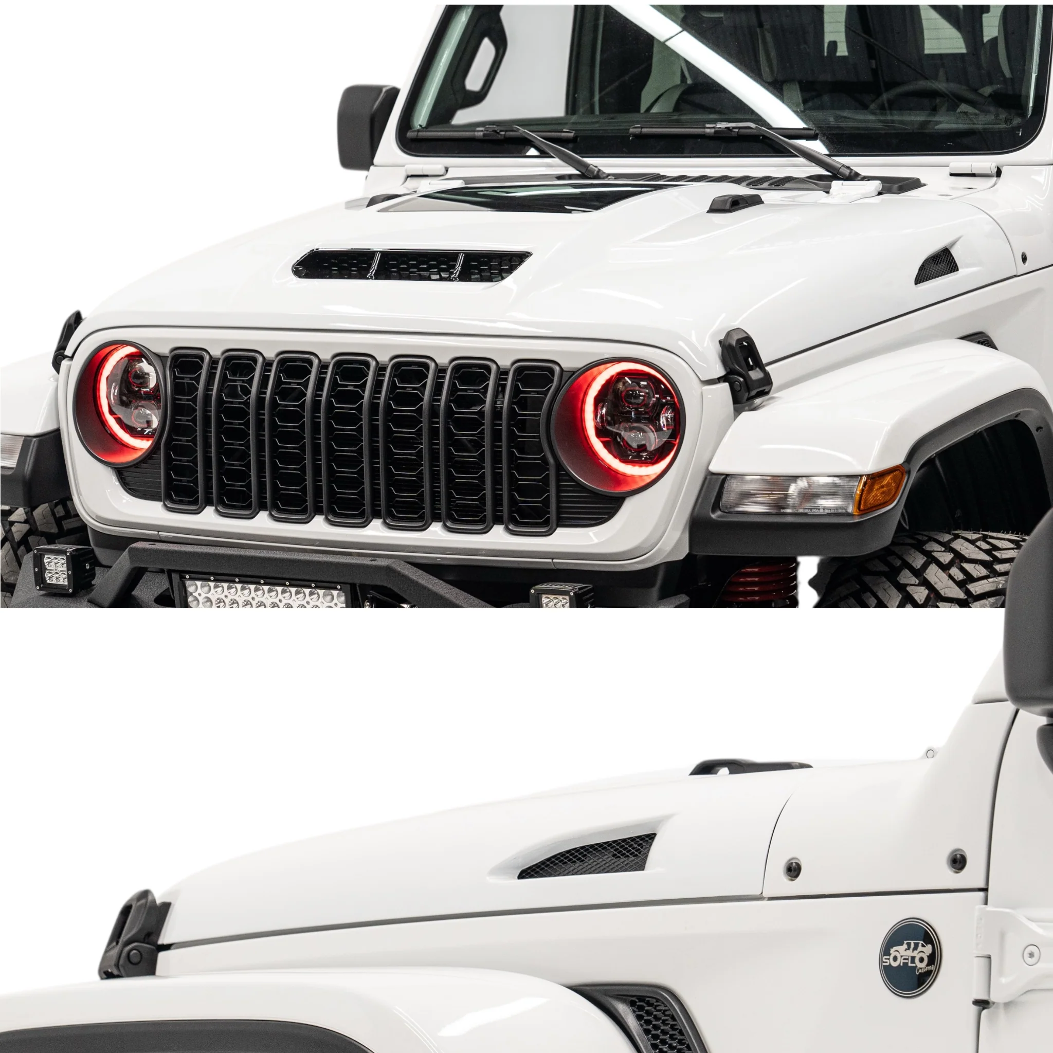 Jeep Wrangler SoFlo Custom Hood with Clear Insert 2018-2026