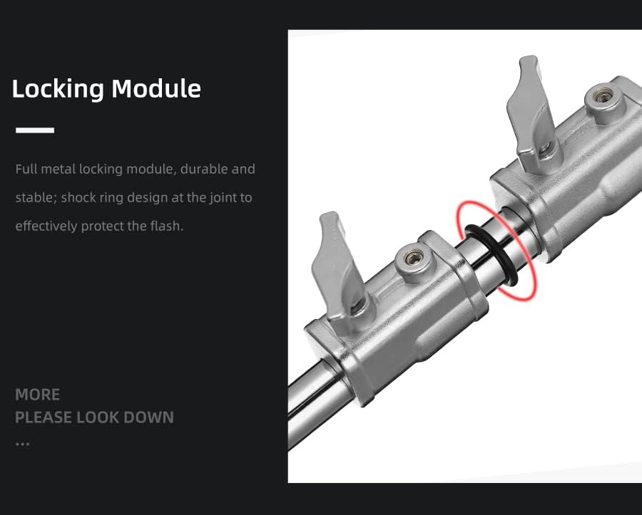 AMBITFUL MF-01 Metal Heavy Stainless Cross Arm Steel Longest 232 cm Photo Studio Kit Boom Arm 94 cm - 232 cm 37-91 Inch Light Stand Cross Arm for C-Stand