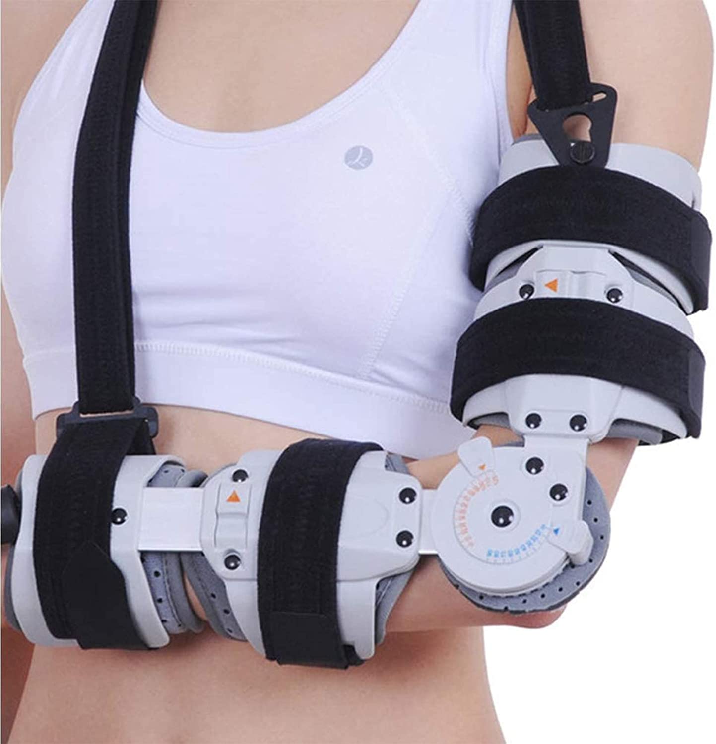 Arm Sling, Hinged ROM Elbow Brace Immobilizer Stabilizer Upper Limb Fracture Rehabilitation Brace Splint Arm Injury Recovery Support,Left