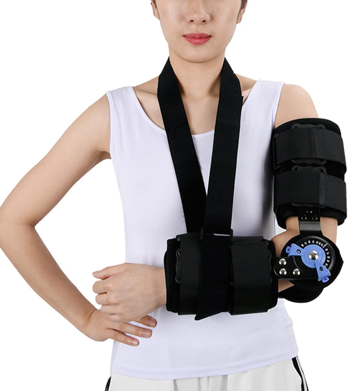 Hinged Elbow Brace Hinged Support Sling Stabilizer for Dislocated Arm Post Op Elbow Brace Stabilizer Splint Arm Orthosis Injury Recovery Support Surgery ?Injury Recovery,L