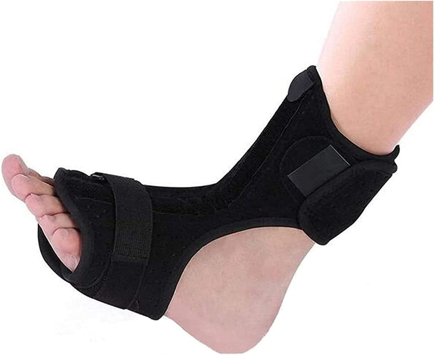 Adjustable Plantar Fasciitis Night Splints Brace Ankle Correction Foot Drop Support for Sleep Recovery, Tendonitis, Arthritis Helps to Improve Balance Leg Strength (Black)