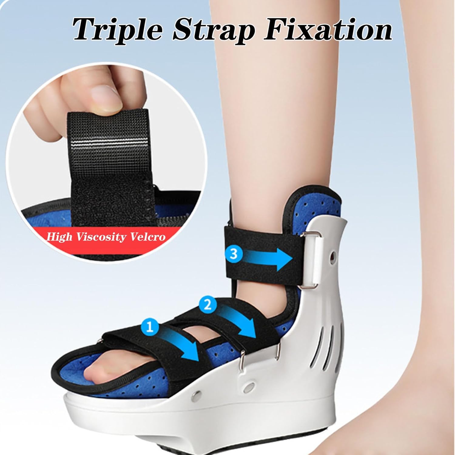 SFKLYU Foot Drop Fixation Walker Fracture Boot Fixation Brace Ankle Foot Orthosis Support Splint for Foot or Ankle Injuries, Foot Fractures or Sprains,Left,S