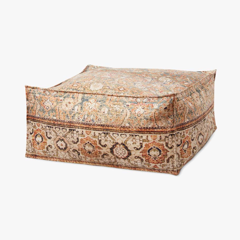 Loloi Poufs Collection - POUF Machine Woven Rug in Rust (LPF0028)