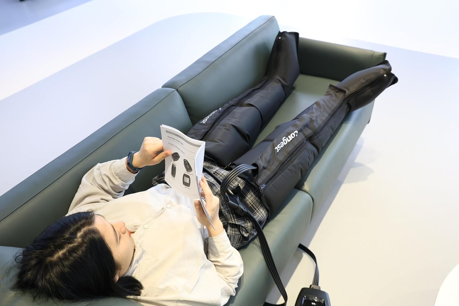 LONGEST Lymphedema Pumps Legs Foot Air Compression Therapy Boots Lymphatic Leg Recovery Compression System Pressotherapy for Swelling, Circulation & Pain Medium