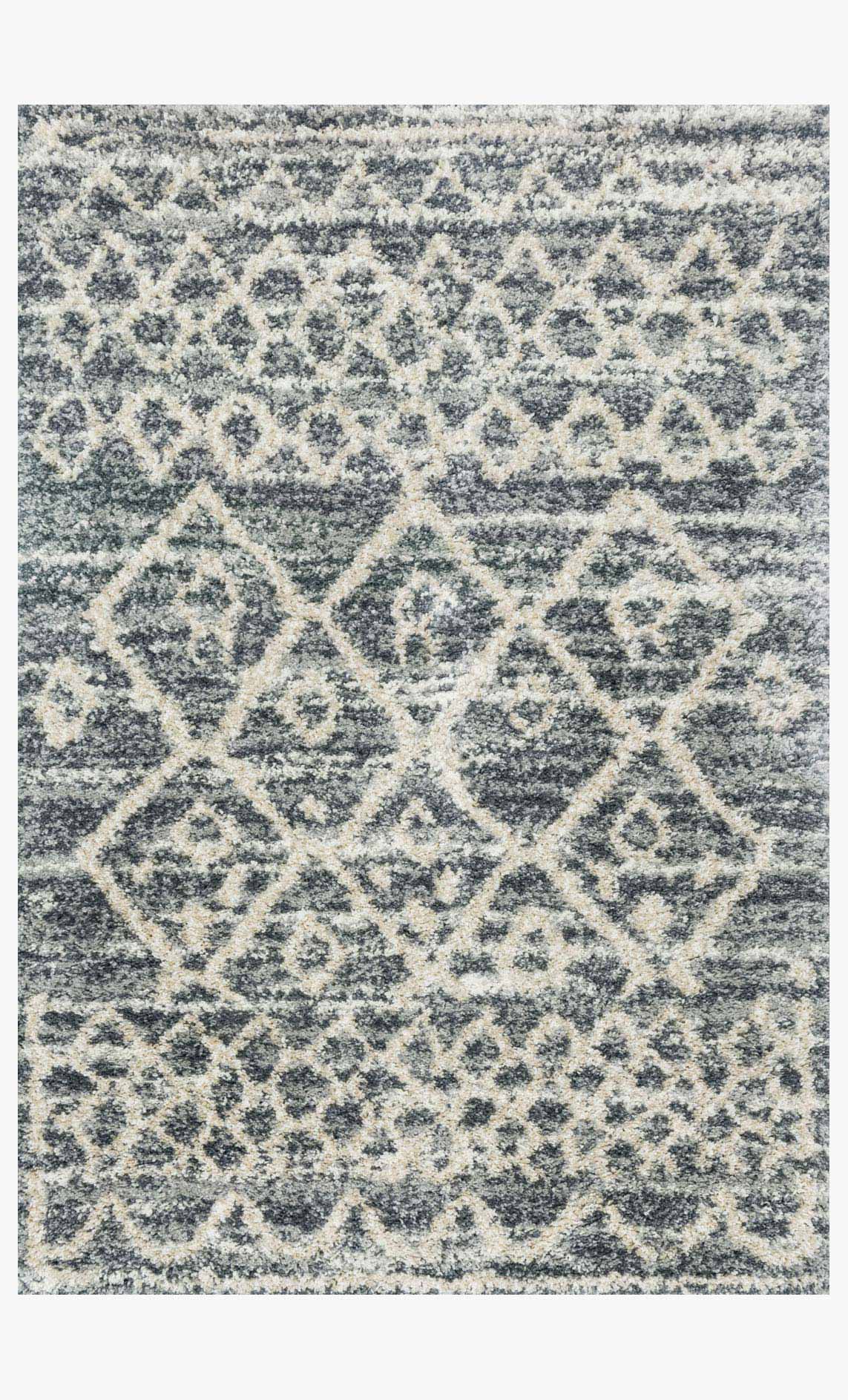 Loloi Quincy Collection - Shags Power Loomed Rug in Graphite & Beige (QC-02)