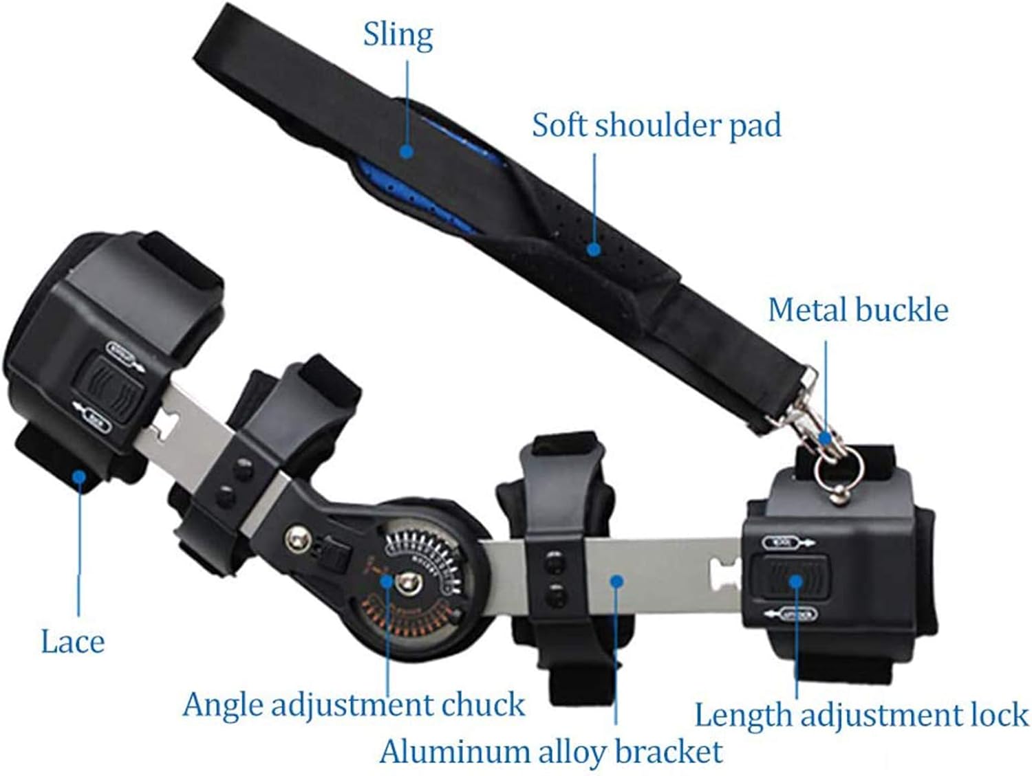Hinged Elbow Brace, Adults Arm Elbow Splint Immobilizer Brace, Adjustable Elbow Fixator Orthosis for Post Op Elbow Fracture Rehabilitation,Left (Left-One Size
