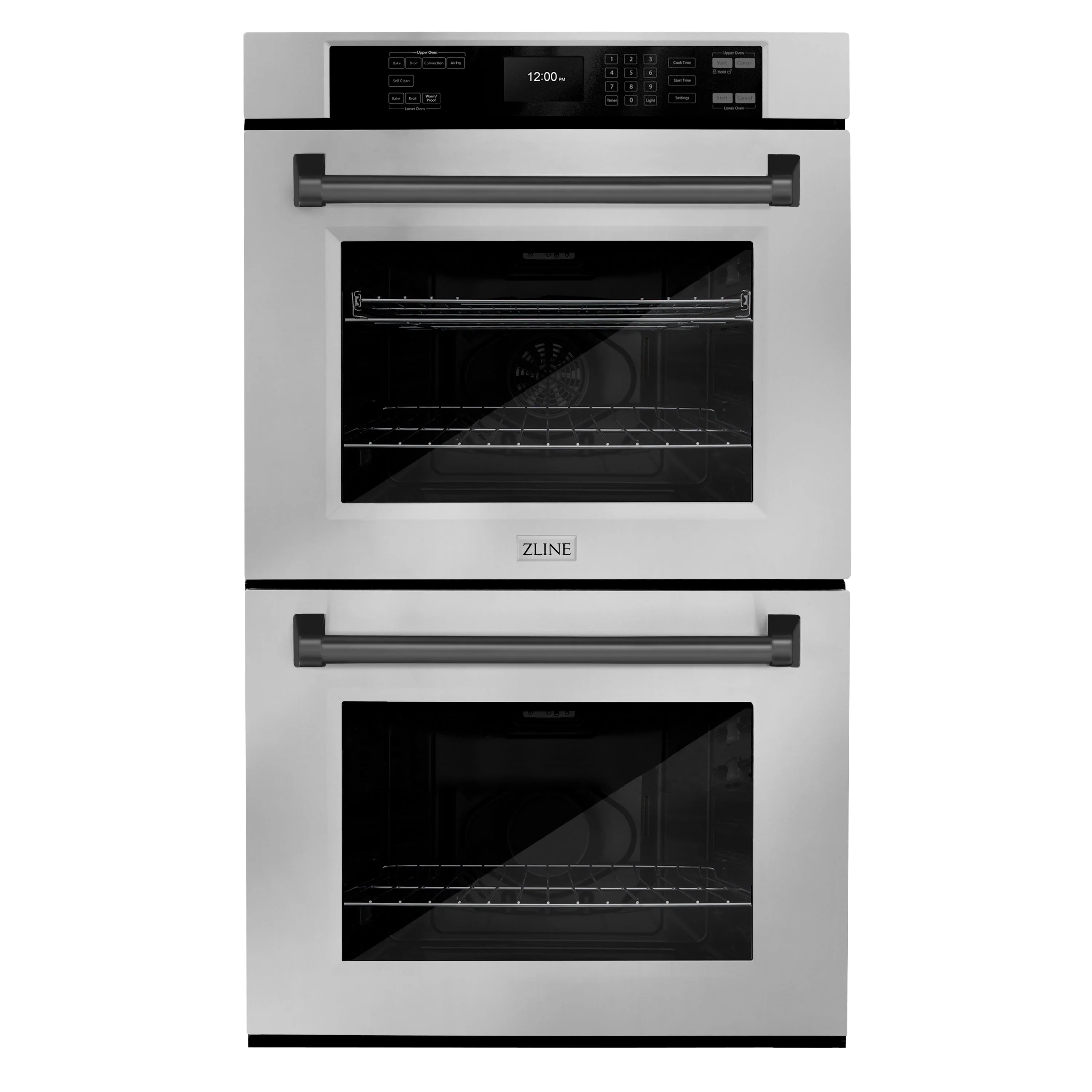 ZLINE 30-Inch Autograph Edition Professional True Convection Double Wall Oven with Air Fry and Self Clean in Stainless Steel with Matte Black Handles (WADZ-30-MB)