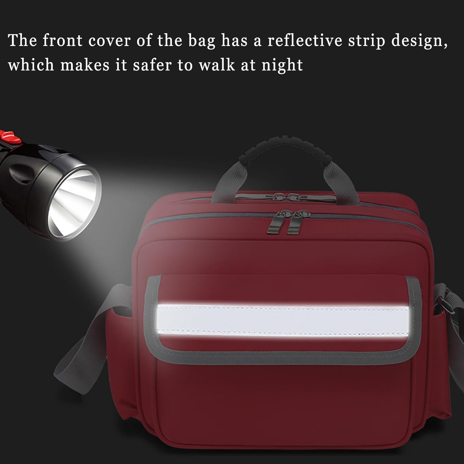 Empty First Responder Bag, Emergency Responder Trauma Bag with Night Reflective Strap and Top Handle, and Waterproof Oxford Cloth Fabric, for Home Use, Road Trips, Travel, Camping