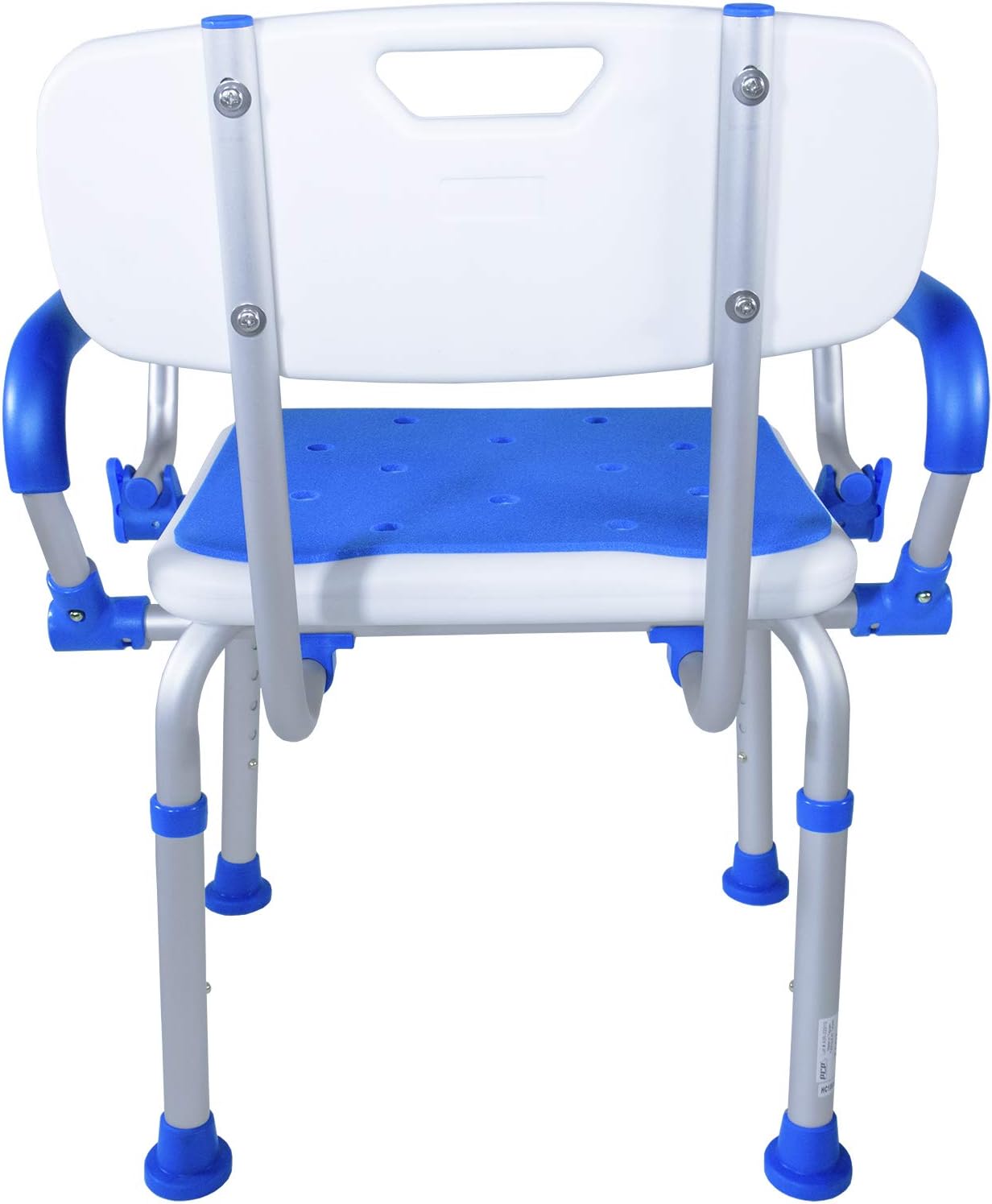 PCP Shower Safety Chair, Bath Bench With Backrest, Swing Arms, Adjustable Height, Medical Senior Support, Foam Padded