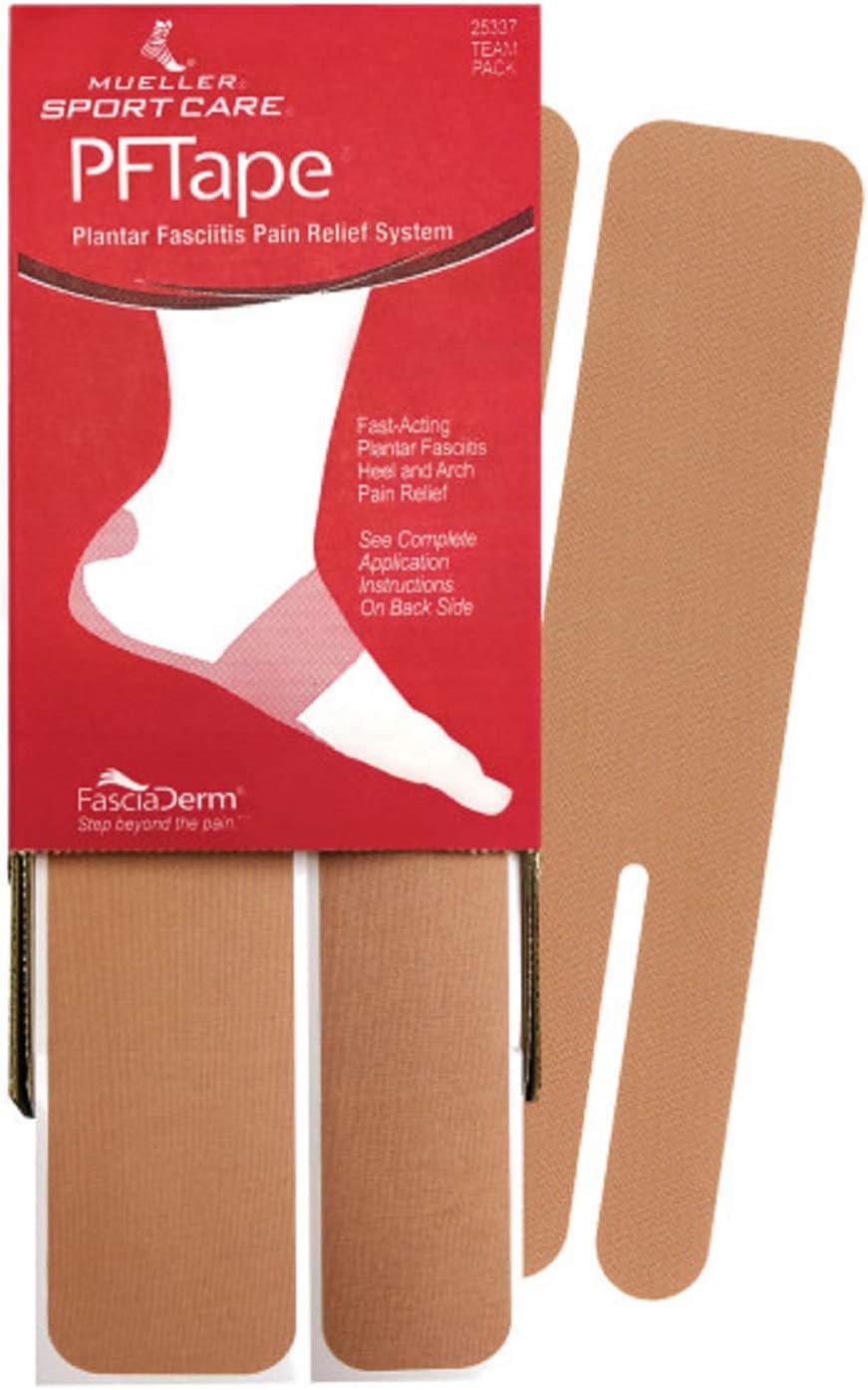 MUELLER Sports Medicine PFTape, Plantar Fasciitis Pain Relief Athletic Tape, Therapeutic Support for the Foot, Disposable, Latex Free, 56 One-Time Use Bandages