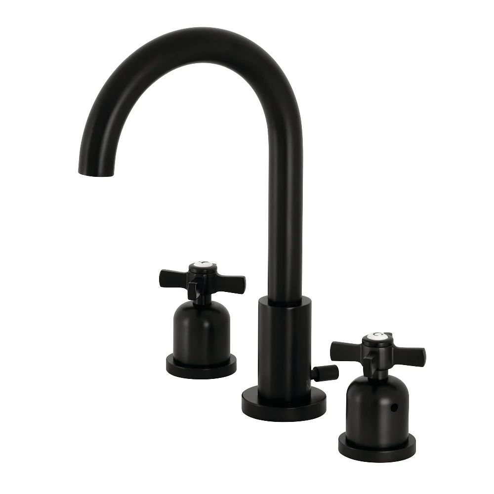 Kingston Brass Millennium Widespread Bathroom Faucet with Brass Pop-Up, Matte Black (FSC8920ZX)