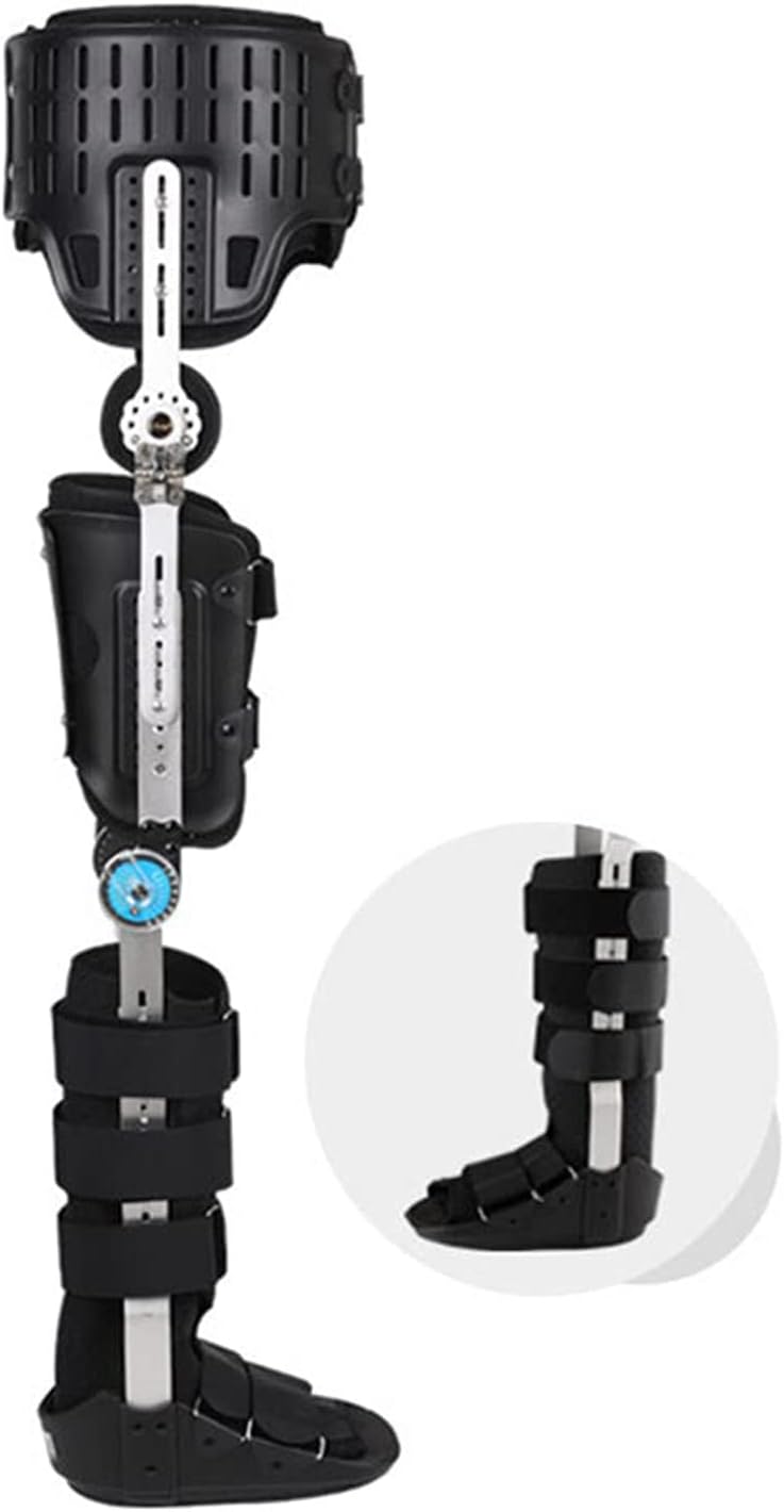 Hip Knee Ankle Foot Orthosis Brace, Hip Knee Ankle Foot Orthosis Leg Fracture, Adjustable Hinged Knee Brace, Full Leg Stabilizer Knee Orthosis Splint, Fits Both The Left,Right-S