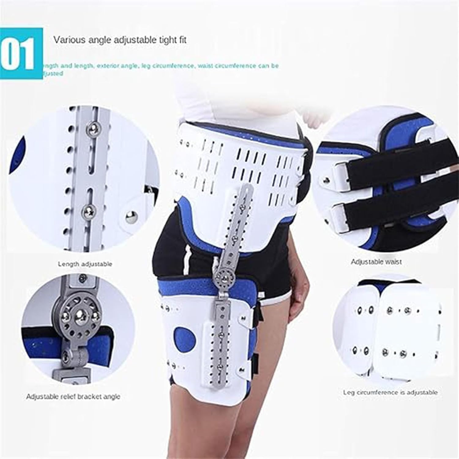 Hip Knee Ankle Foot Orthosis Braces, Knee Orthosis Brace, Thigh Ankle Fixed Limb Strap Joint Support Stabilizer Fixed and Safe Material Universal Size