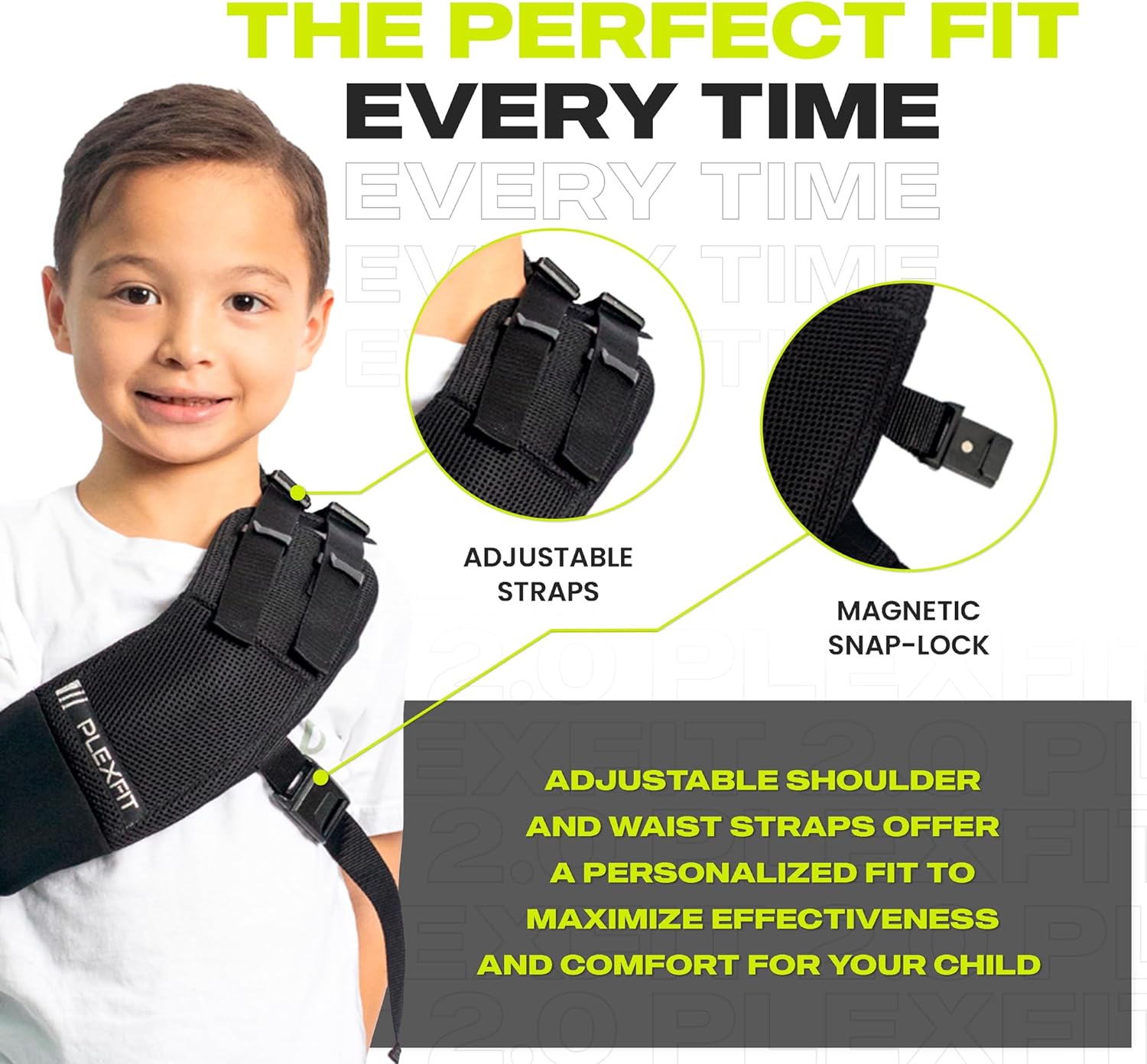 Athletic Kids Arm Sling Class A Medical Device - Shoulder Sling Immobilizer for Injury Support - for Elbow & Wrist Too - Youth Arm Sling, Boys & Girls (Child Right, Black)